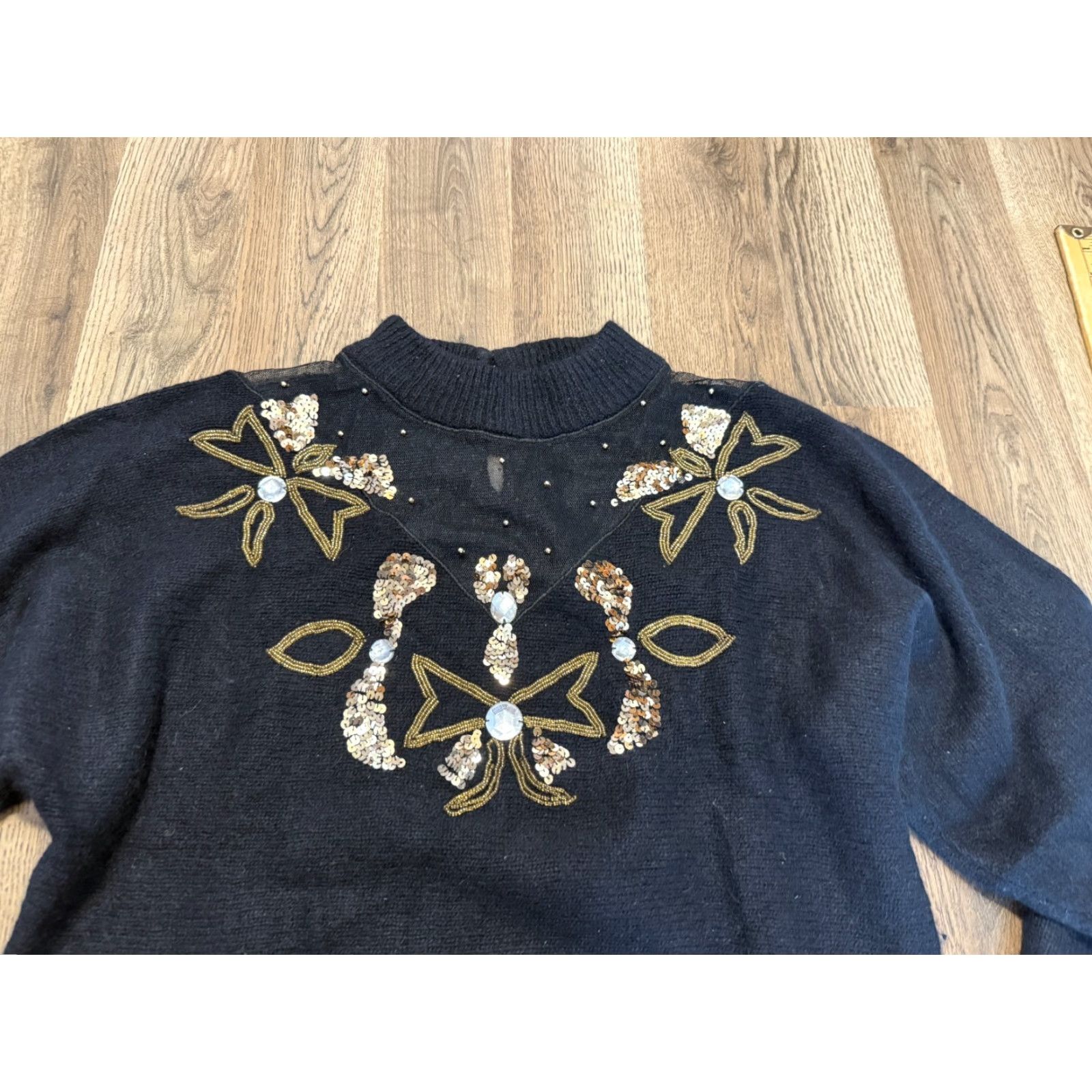 Vintage Work in Progress Sweater Women's Large Black Silk Blend Size L / US 10 / IT 46 - 5 Thumbnail