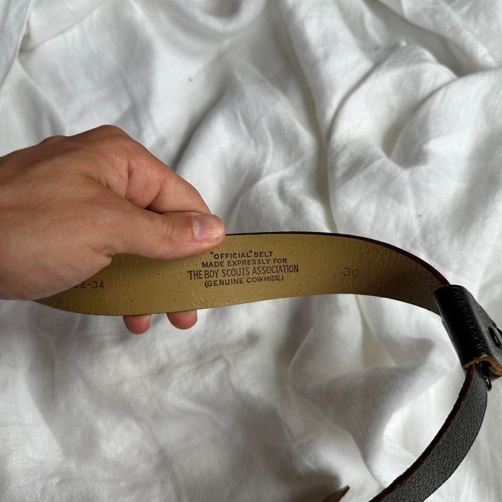 Vintage Vintage 60s 70s Boyscout Of Canada Leather Metal Clasp Belt Size ONE SIZE - 6 Thumbnail
