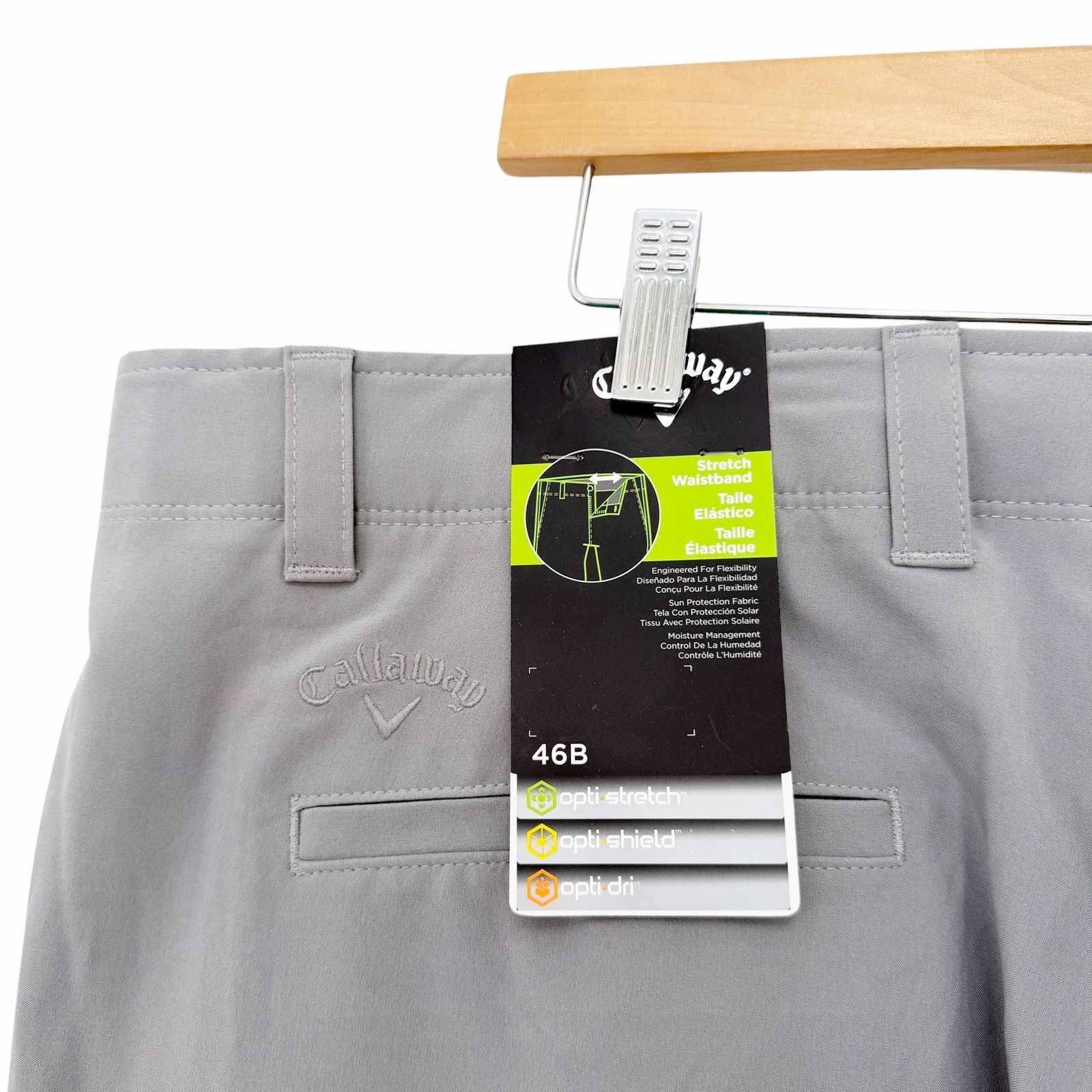 Callaway Callaway Gray Stretch Waistband Flat Front Chino Shorts 46B Size US 44 / EU 60 - 3 Thumbnail