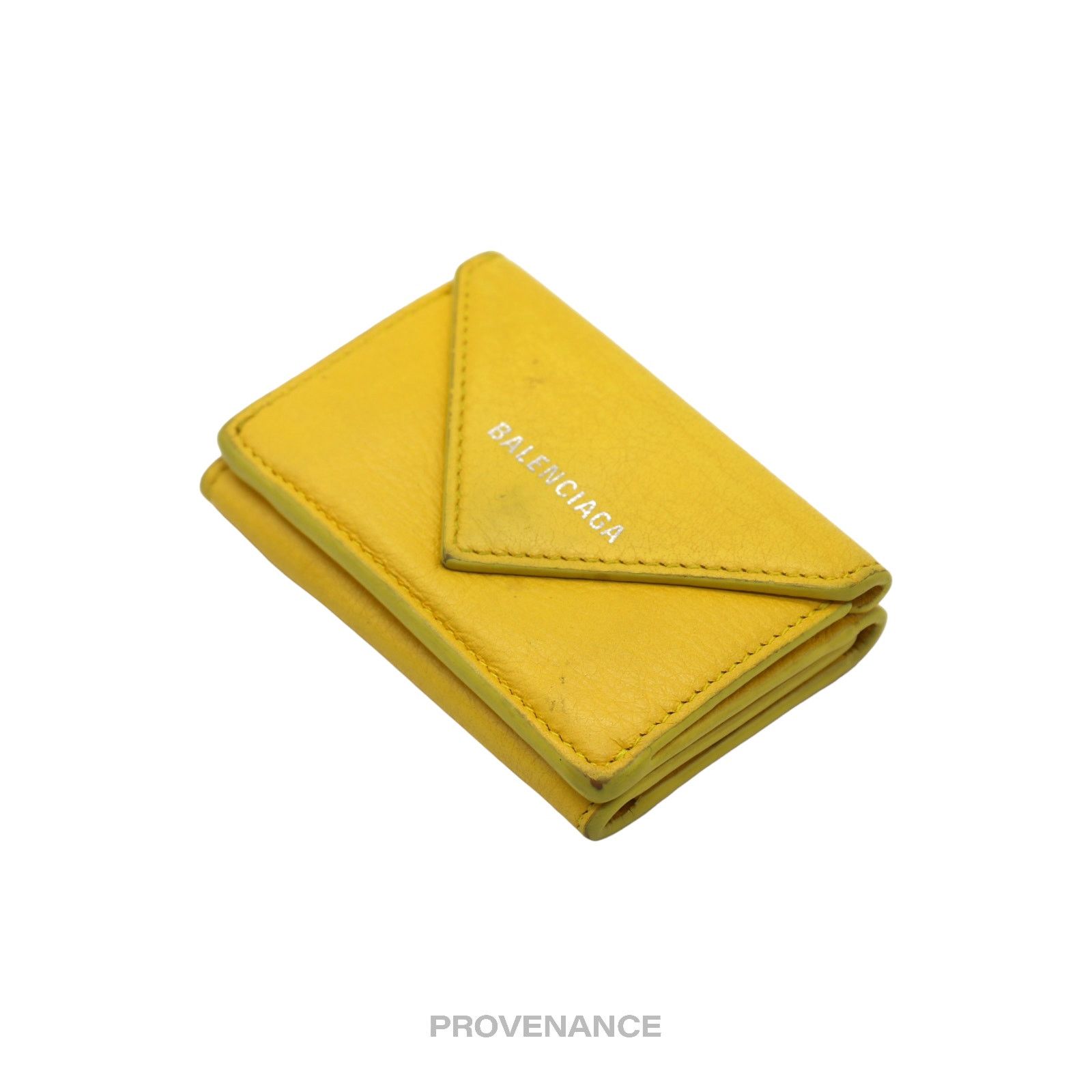Balenciaga 🔴 Balenciaga Papier Mini Wallet - Yellow Leather Size ONE SIZE - 3 Thumbnail