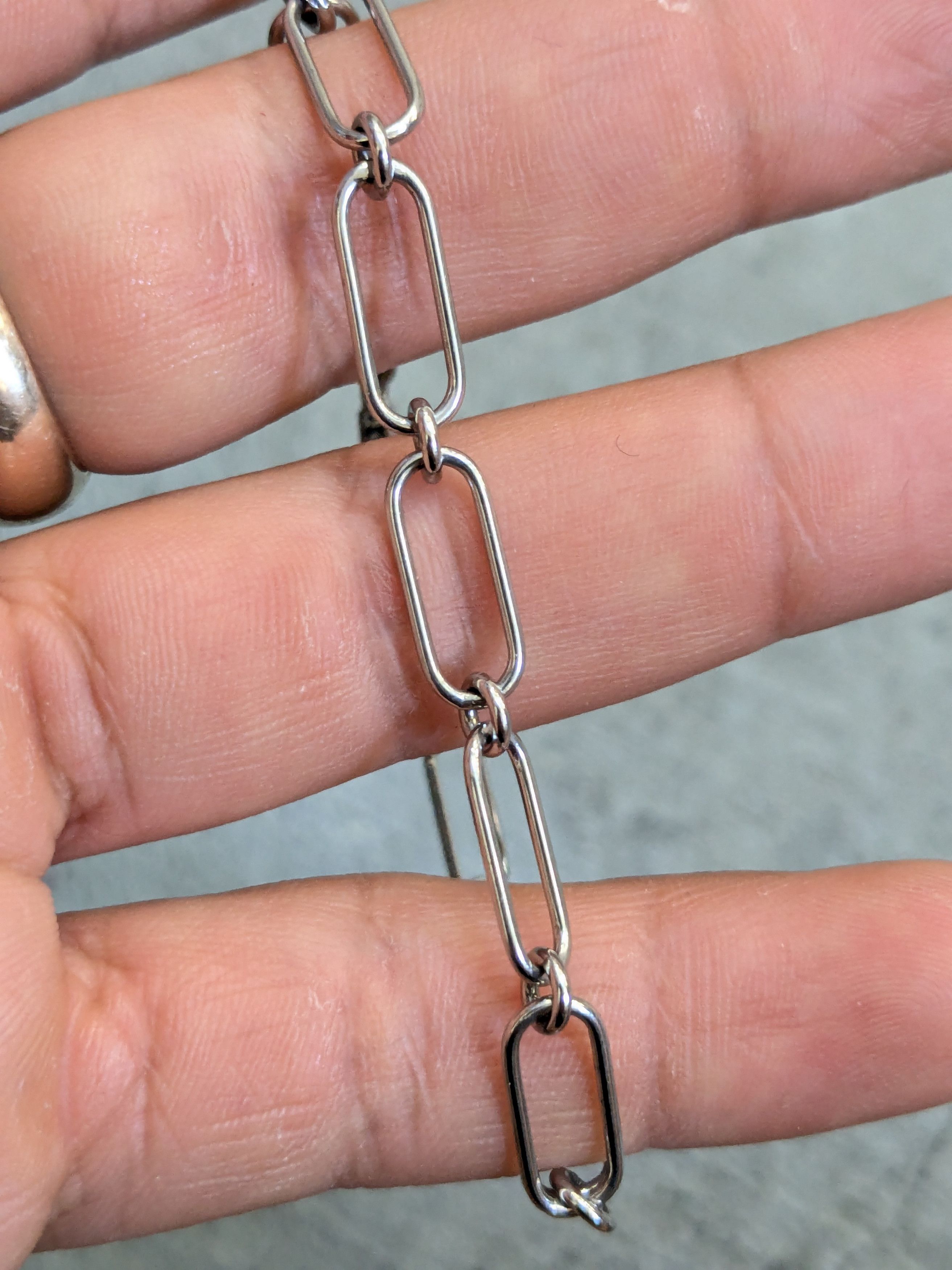 Sterling Silver Sterling Silver Bracelet Paperclip Link Chain 7.5" Size ONE SIZE - 10 Thumbnail
