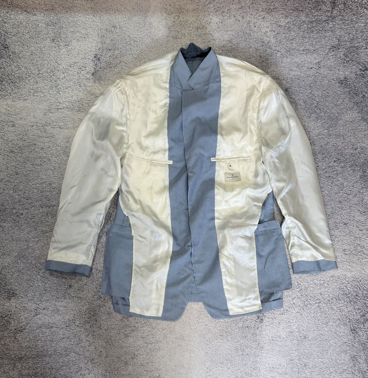Ermenegildo Zegna Ermenegildo Zegna Soft Silk Blazer 52R Seersucker Luxury Size 42R - 12 Thumbnail