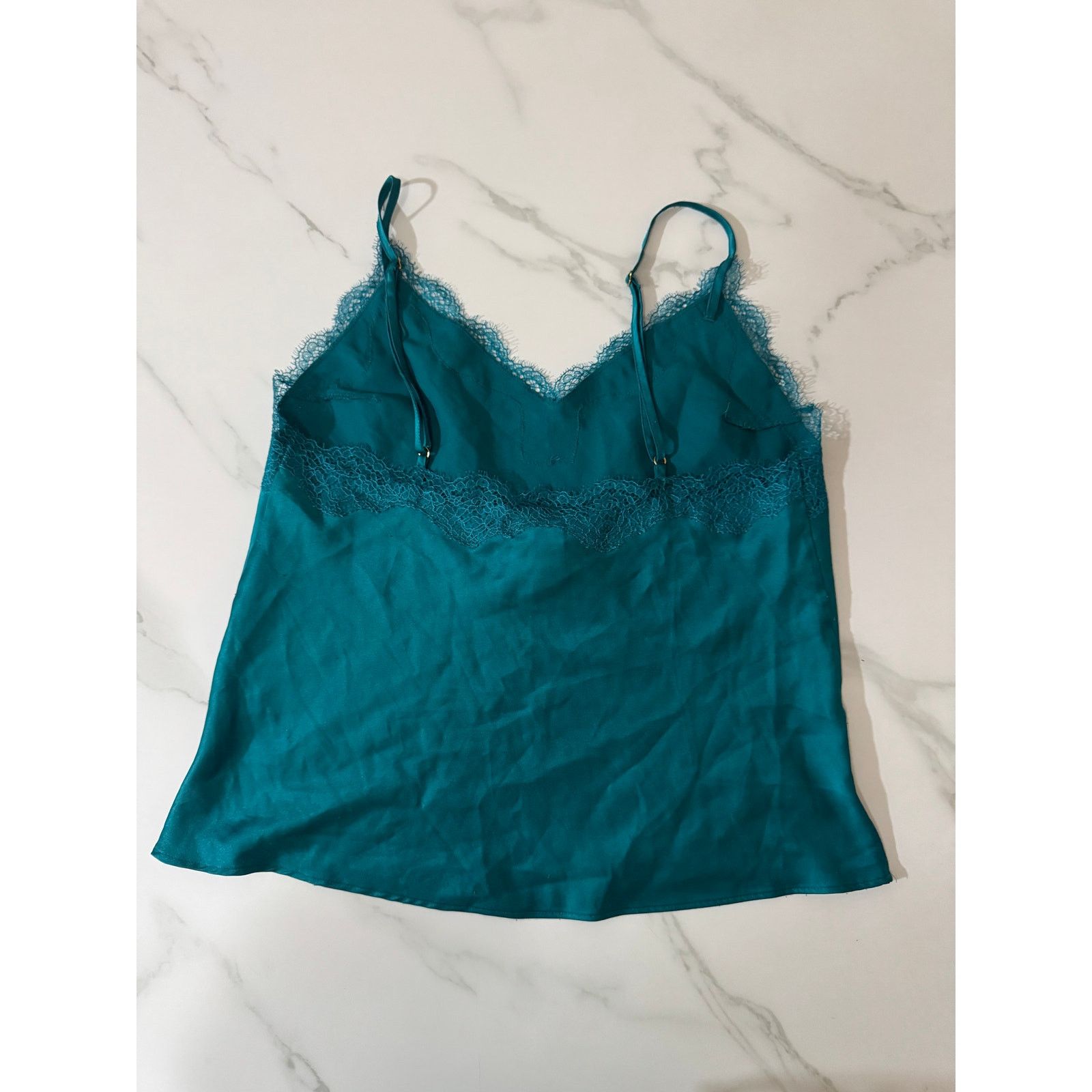 Victoria's Secret Victoria's Secret Top Teal Spaghetti Straps Lace Women's XS Size XS / US 0-2 / IT 36-38 - 4 Thumbnail