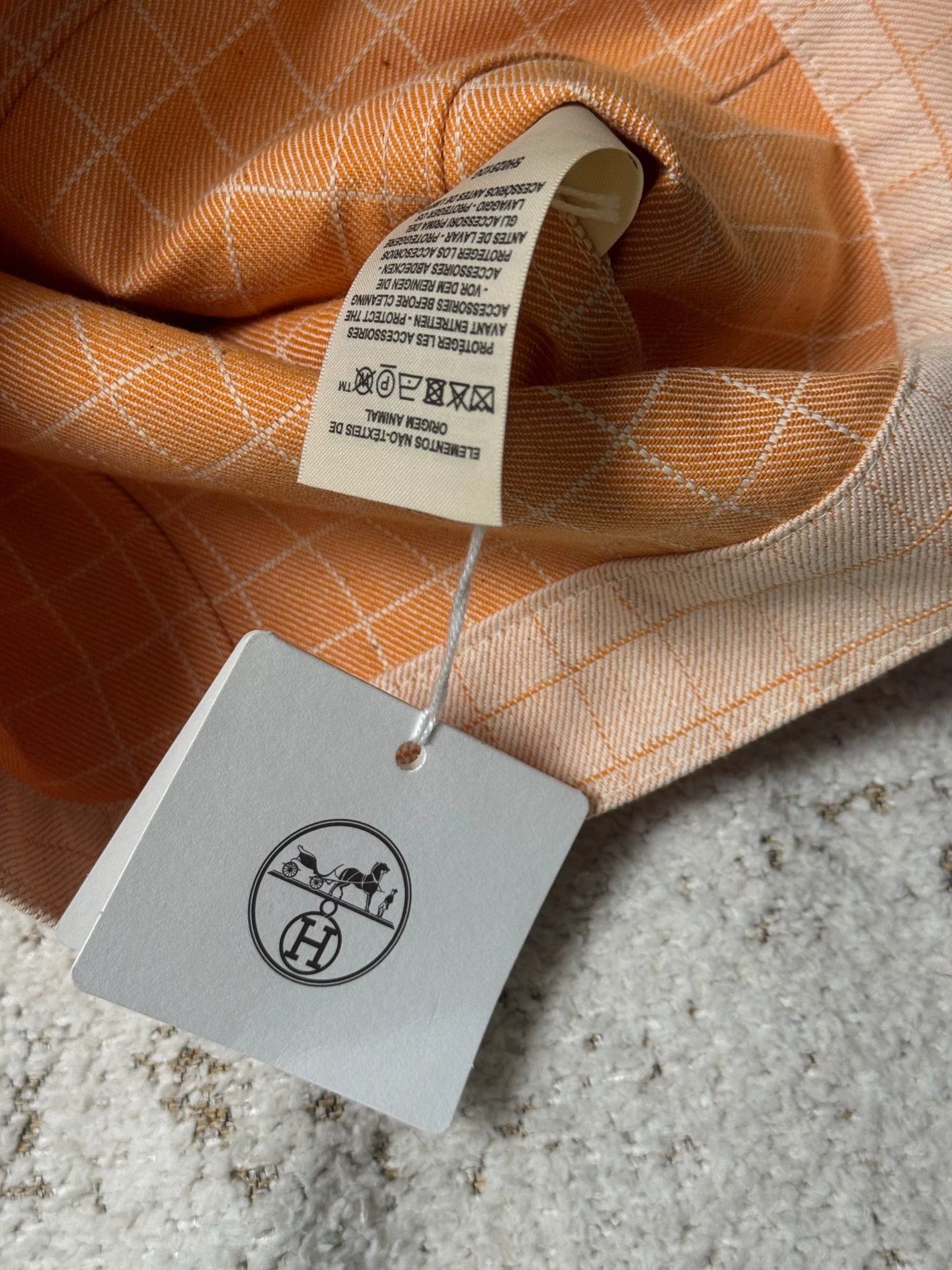 Hermes Hermès 25 FW Orange Check Denim Jacket 36 BNWT Size XS / US 0-2 / IT 36-38 - 4 Thumbnail
