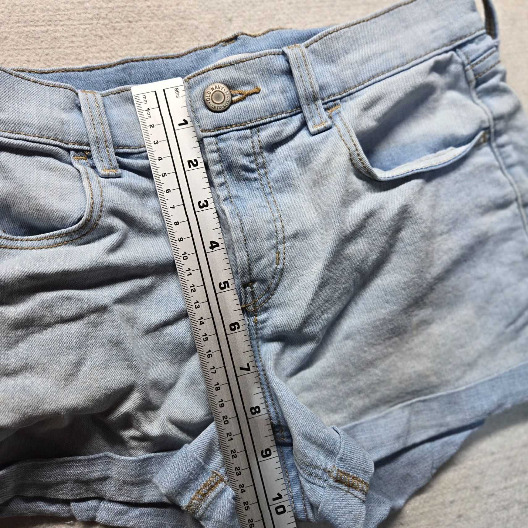 Old Navy Old Navy Shorts Denim Shorts Blue Ladies Women's 2 Regular Cotton Polyester Spandex Flat Front Stretch Mid Rise Blue Denim 90s? Size 26" / US 2 / IT 38 - 7 Thumbnail