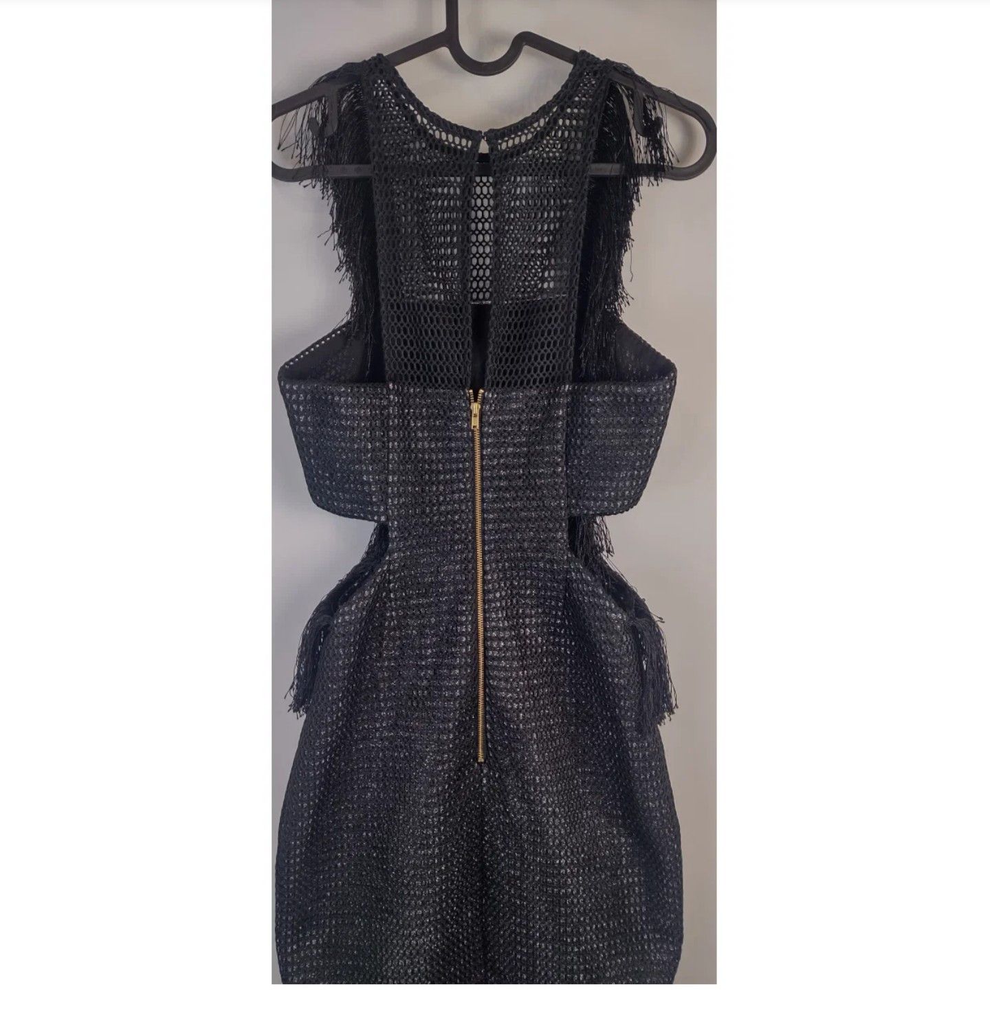 Self-Portrait Mesh dress with cuts and fringes, black Size M / US 6-8 / IT 42-44 - 8 Thumbnail