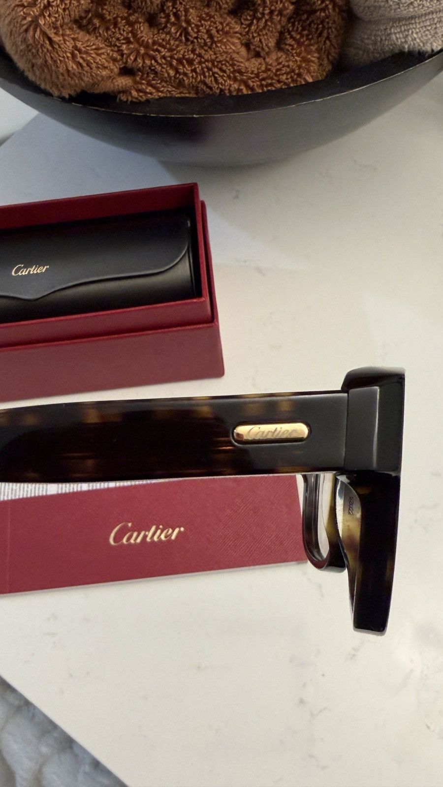 Cartier Tortoiseshell Square Sunglasses Size ONE SIZE - 4 Thumbnail