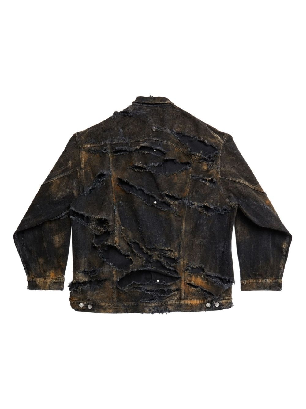 Balenciaga o1mt1gz0225 Oversized Jacket in Black/Brown Size US L / EU 52-54 / 3 - 6 Thumbnail