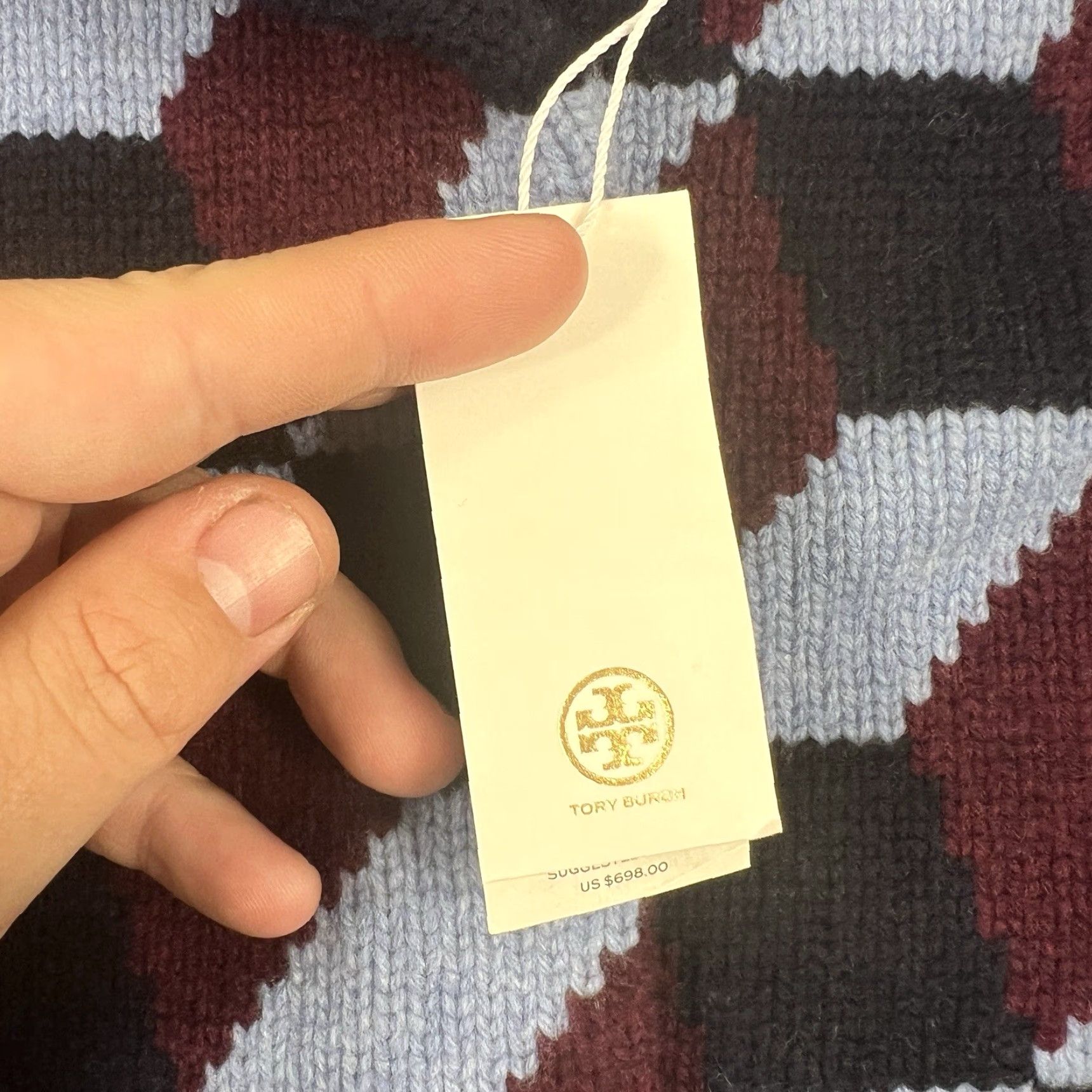 Tory Burch Tory Burch Women's Sweater Coat Size M Multicolor Knit Chunky-Knit Turtleneck Casual Fall Winter Size M / US 6-8 / IT 42-44 - 6 Thumbnail