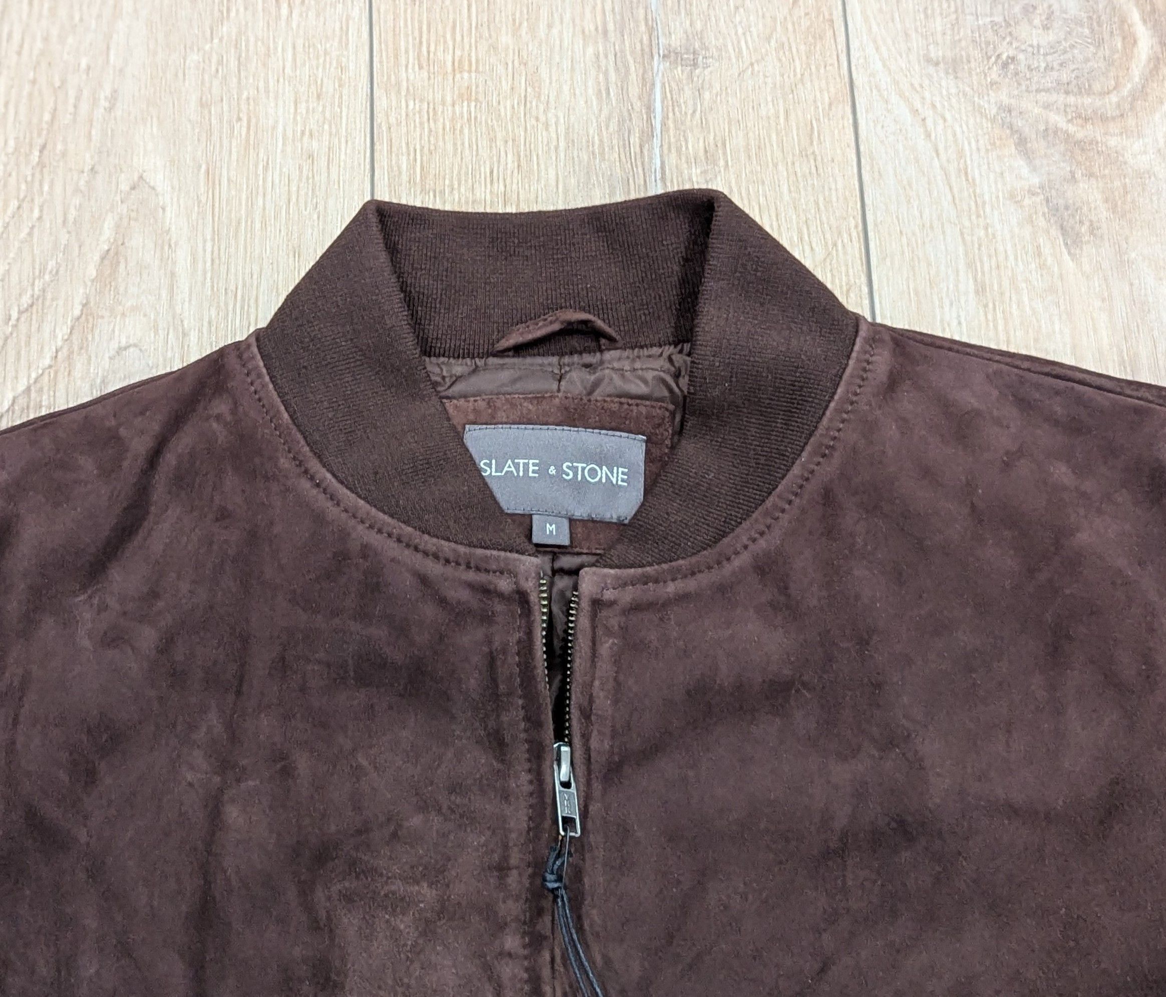 Slate & Stone Slate & Stone Suede Bomber Jacket Chocolate Brown XL Size US XL / EU 56 / 4 - 2 Thumbnail