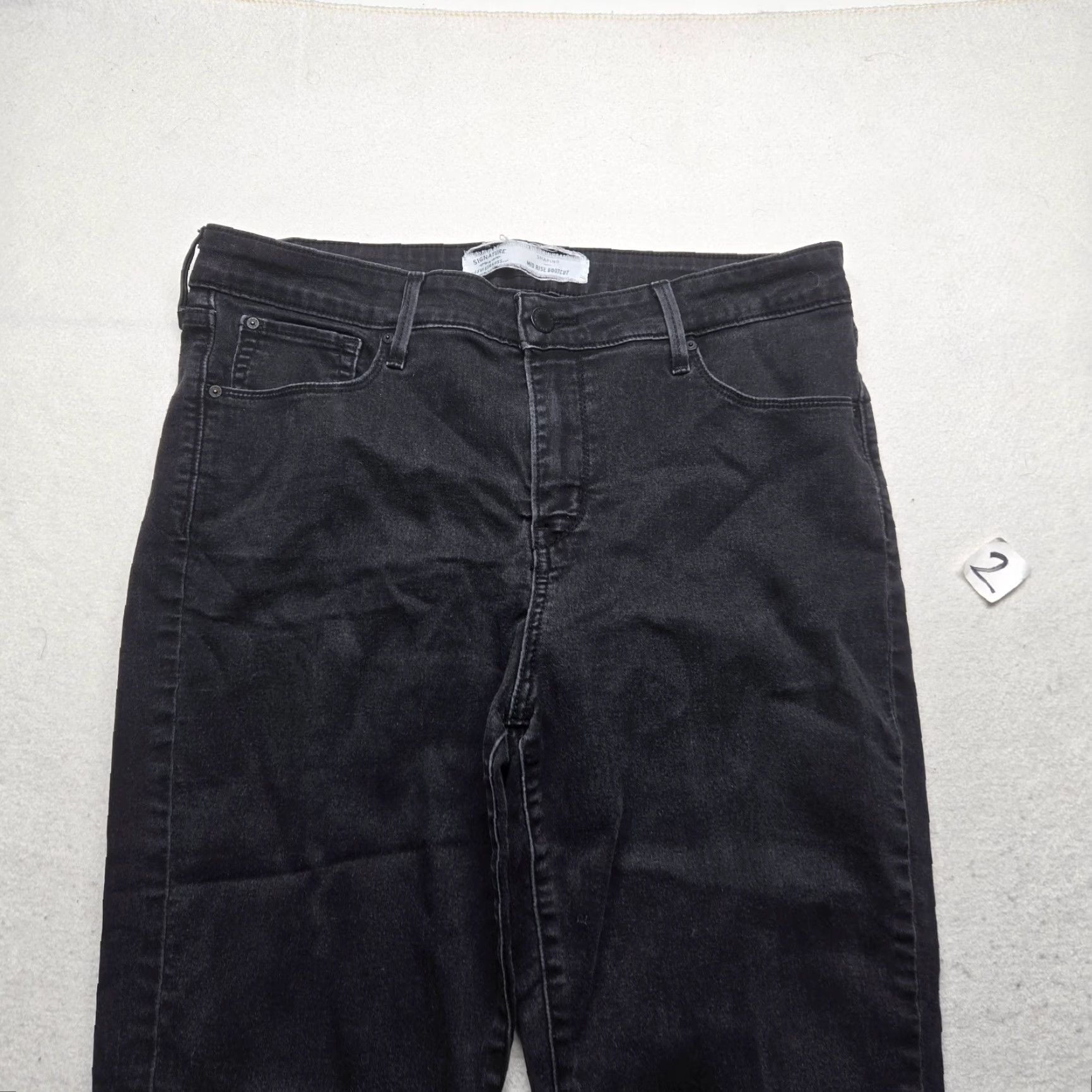 Levi's Levi's Women's Jeans Signature Mid Rise Boot Cut Black Denim 14 Adult Regular 14 Jeans Ladies Black 500 Series Vintage No Size 36" / US 14 / IT 50 - 2 Thumbnail