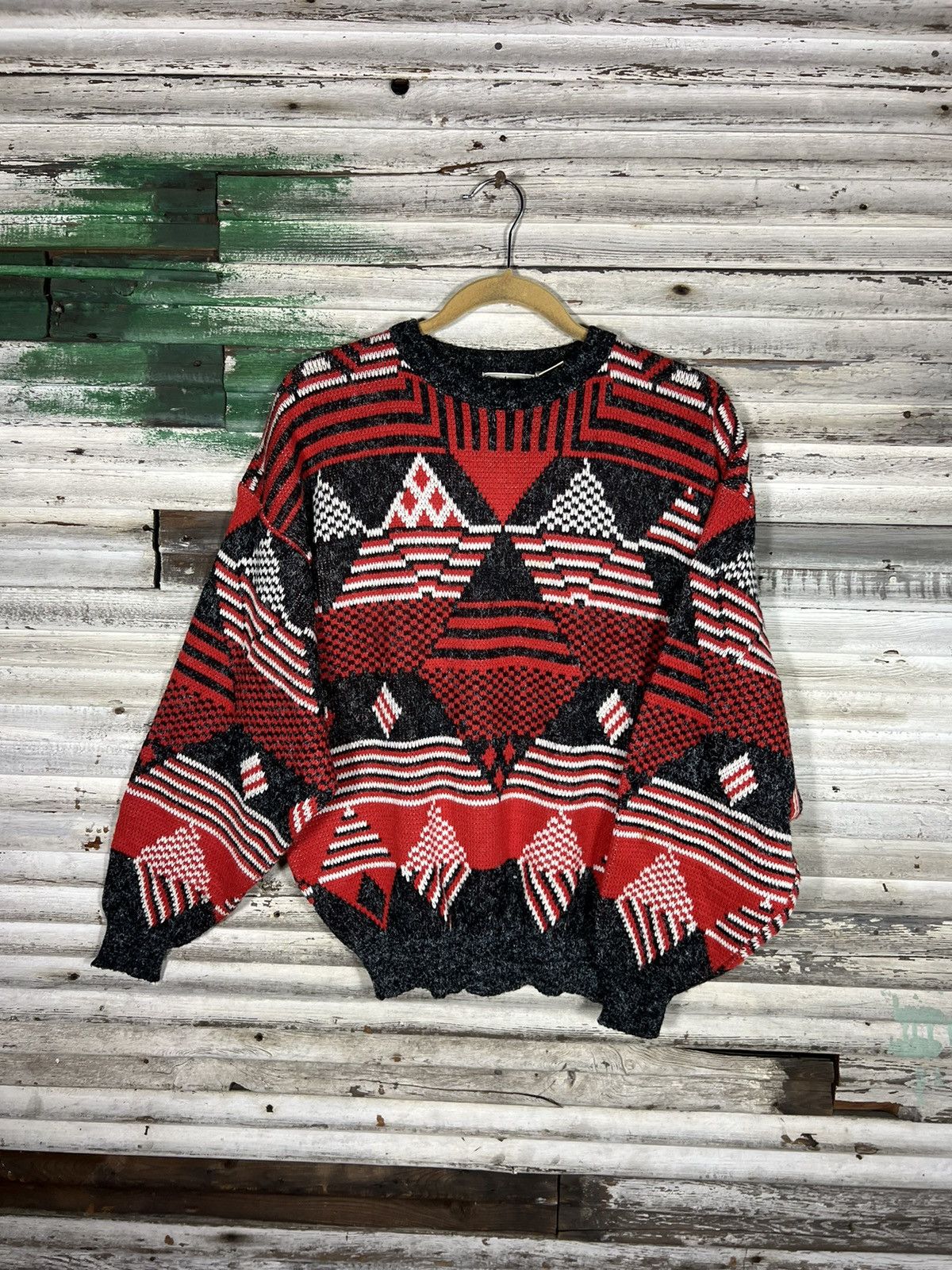 Vintage Vintage Red Sweater Size US L / EU 52-54 / 3 - 1 Thumbnail