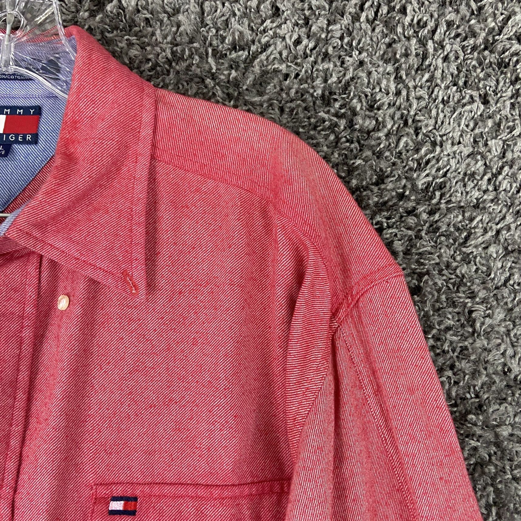 Tommy Hilfiger Tommy Hilfiger Shirt Men L Red Button-Up Long Sleeve Classic Colorful Mens Size US L / EU 52-54 / 3 - 4 Thumbnail