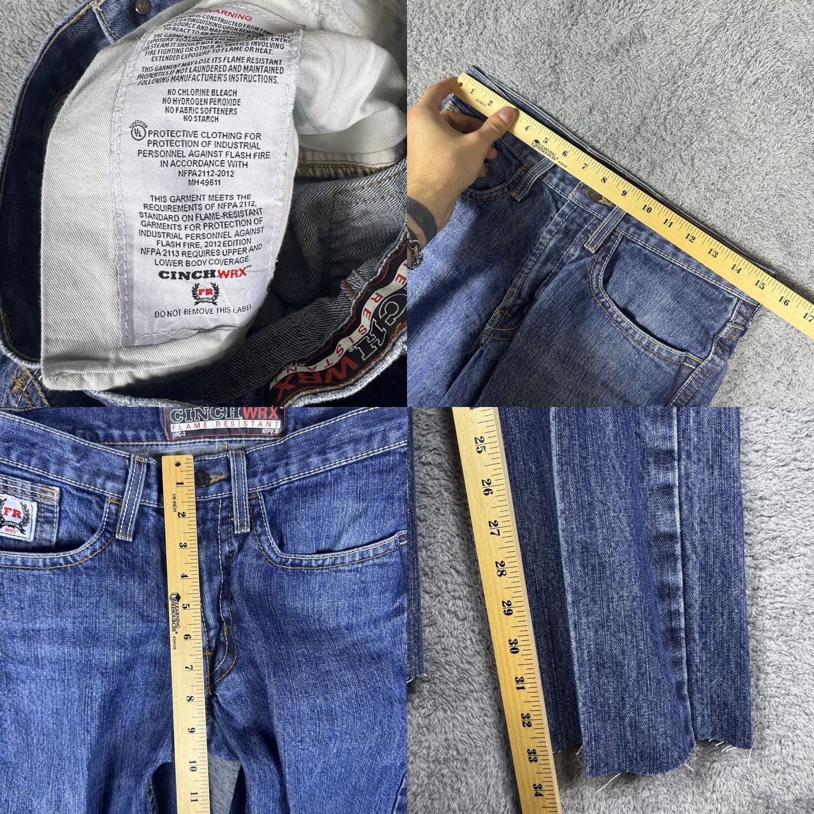 Vintage Cinch WRX FR Jean Men 30x33 Flame Resistant Utility White Label Workwear ATPV 20 Jeans Denim Blue 30 In. 33 In. Cinch Size US 30 / EU 46 - 8 Thumbnail