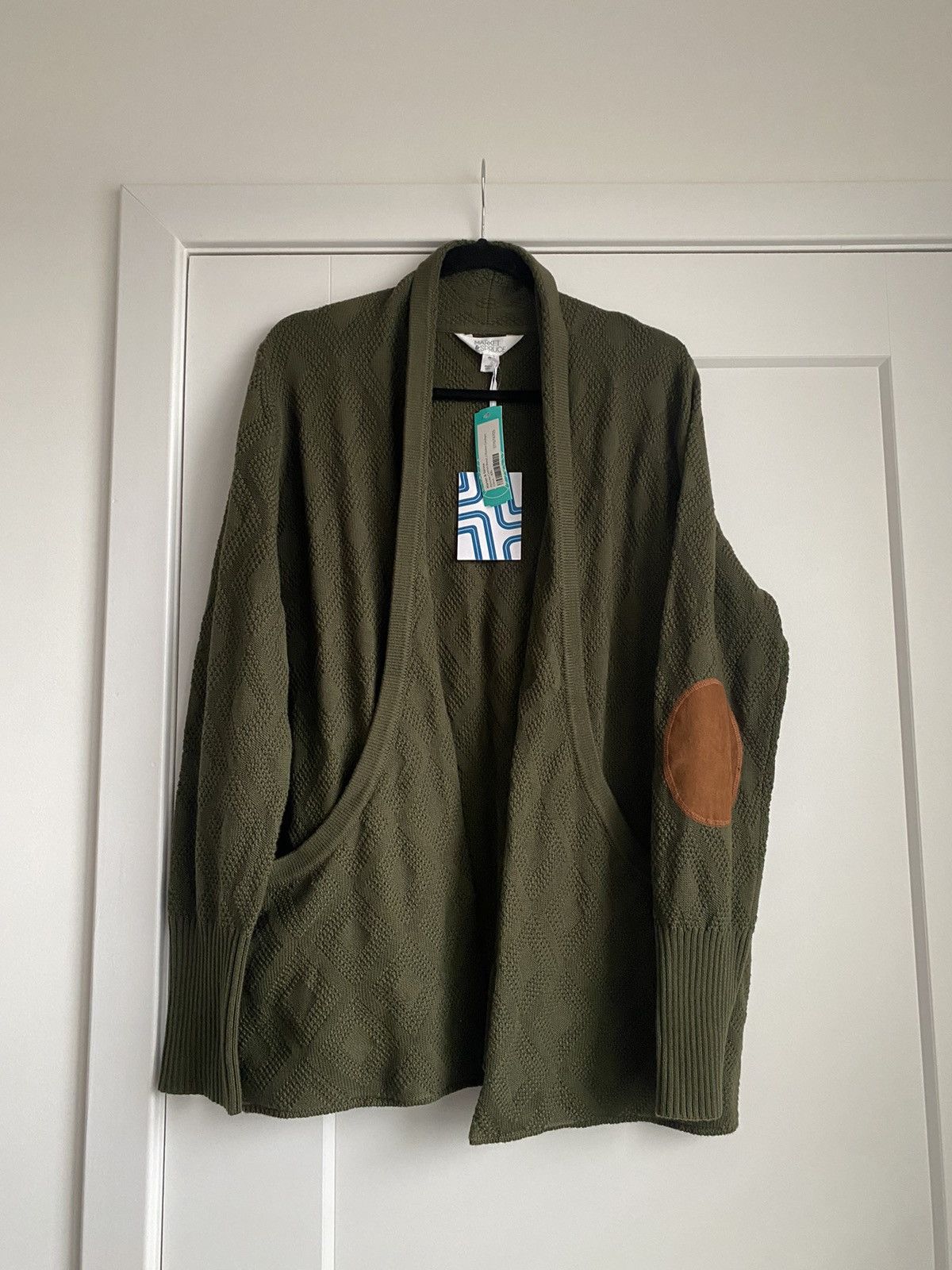 Other Market & Spruce Antoine Cotton J Pocket Cardigan Olive Green Size XXL / US 16-18 / IT 52-54 - 4 Thumbnail