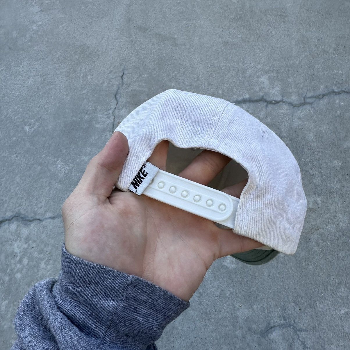 Nike × Vintage Vintage Nike Cap Hat Centre Swoosh Trashed Style 90s Y2K USA Size ONE SIZE - 4 Thumbnail