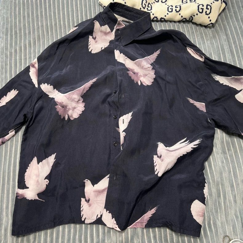 Amiri Amiri Silk acetate and peace pigeon long-sleeved shirt 2501 Size US S / EU 44-46 / 1 - 6 Thumbnail