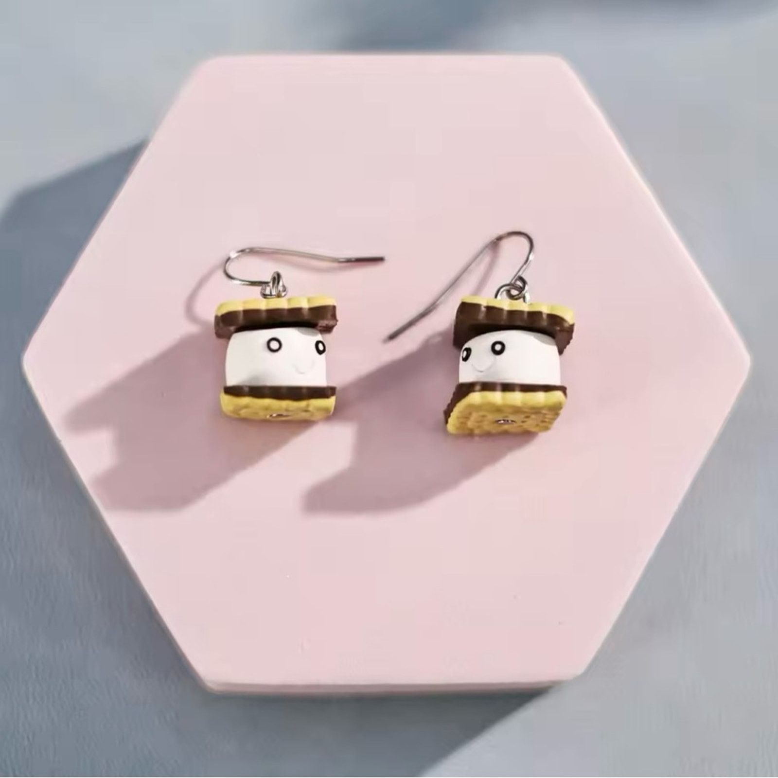 Other Adorable Marshmallow Sandwich Cookie Dangle Earrings Size ONE SIZE - 3 Thumbnail