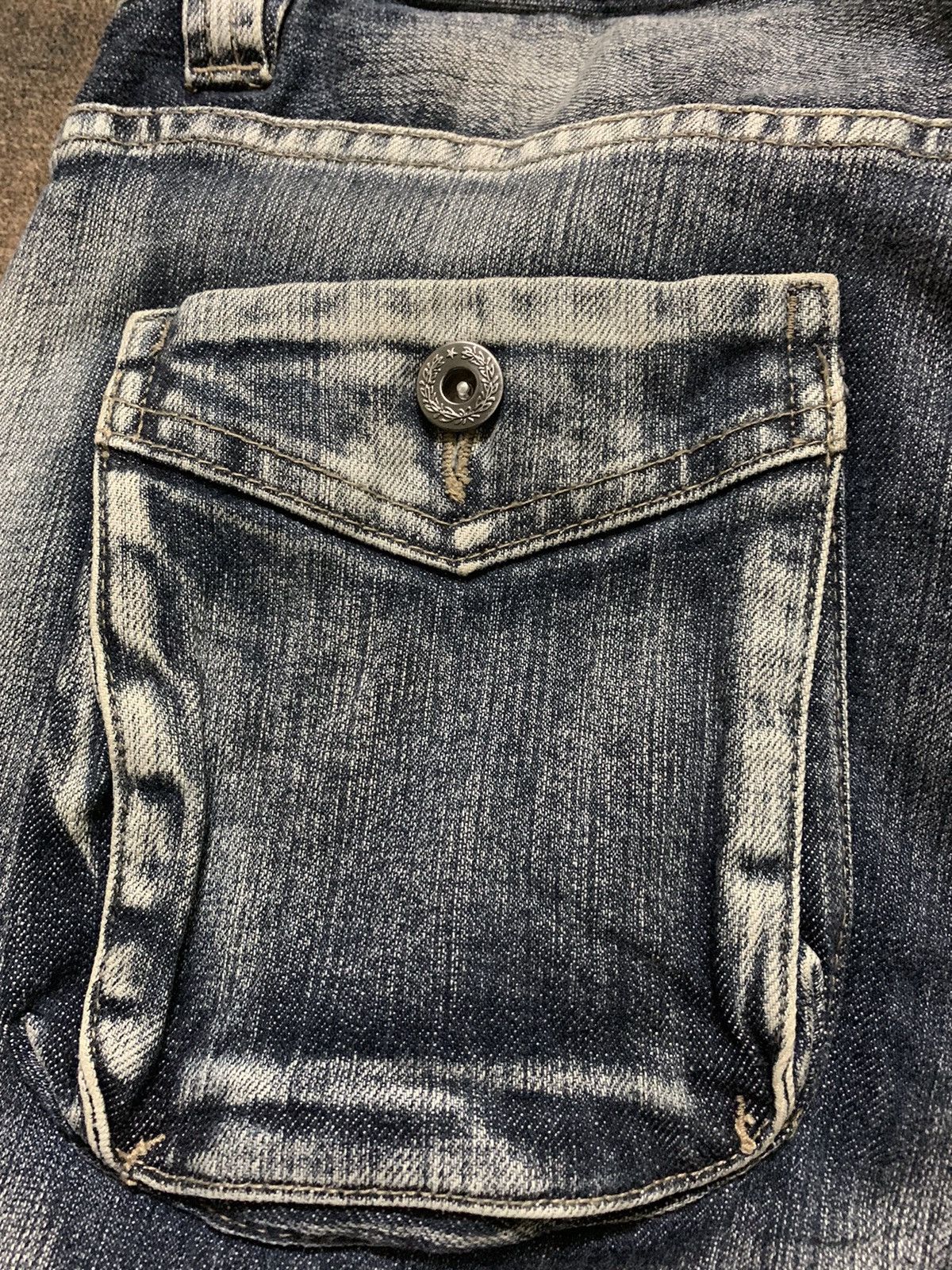 PPFM PPFM twist curve biker jeans multipocket punk goth washed Size US 31 - 14 Thumbnail