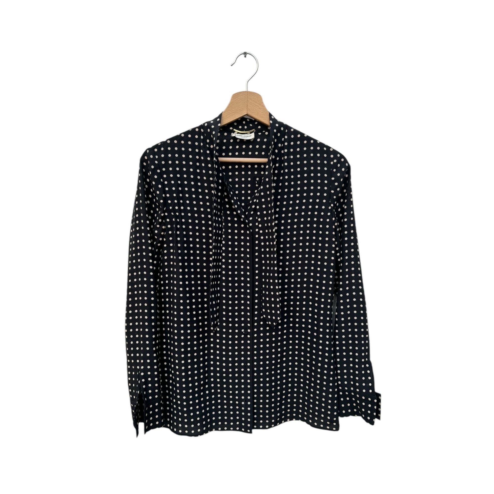 Saint Laurent Paris Silk Dot Shirt Size M / US 6-8 / IT 42-44 - 3 Thumbnail