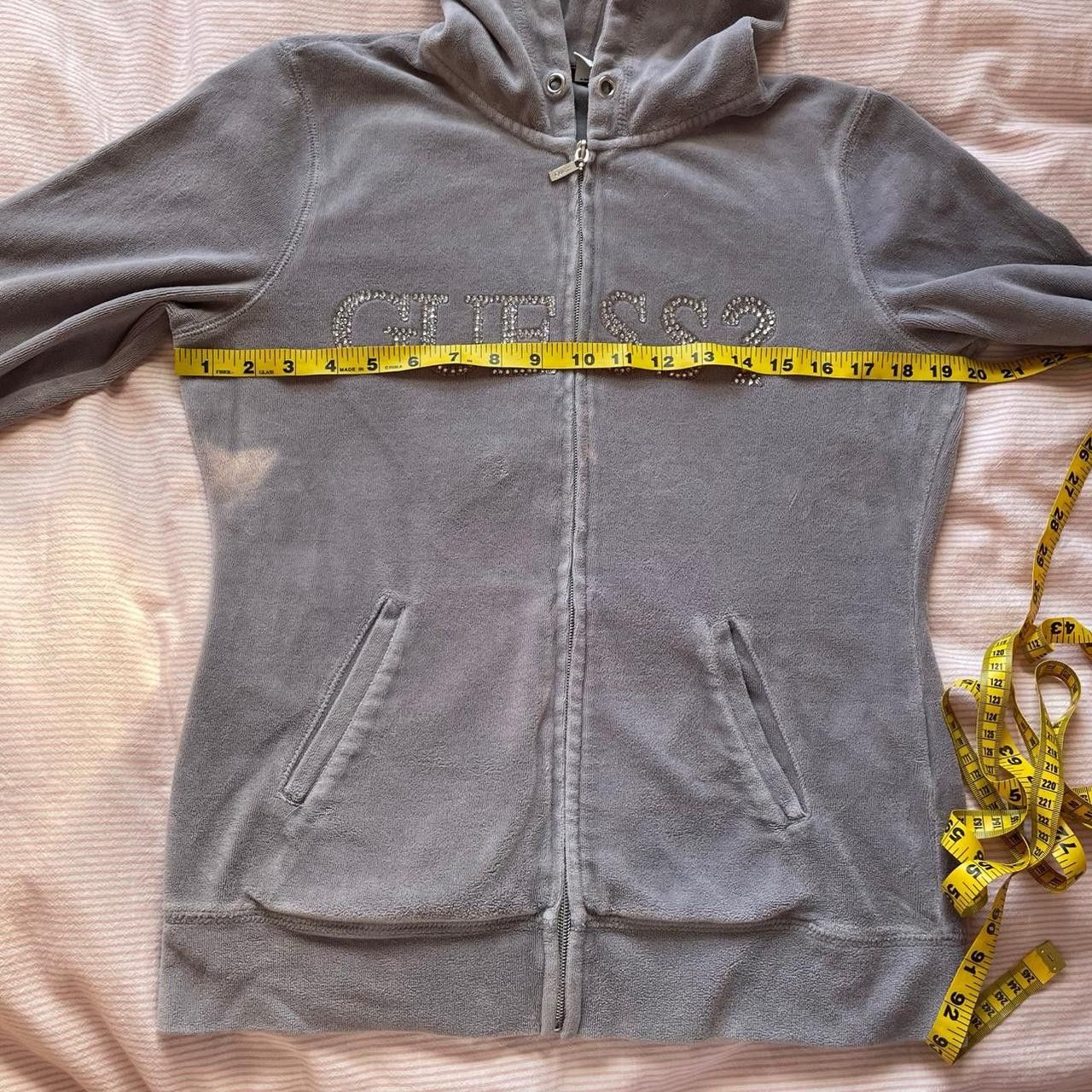 Guess Grey Guess Velvet Bling Hoodie Size L / US 10 / IT 46 - 6 Thumbnail