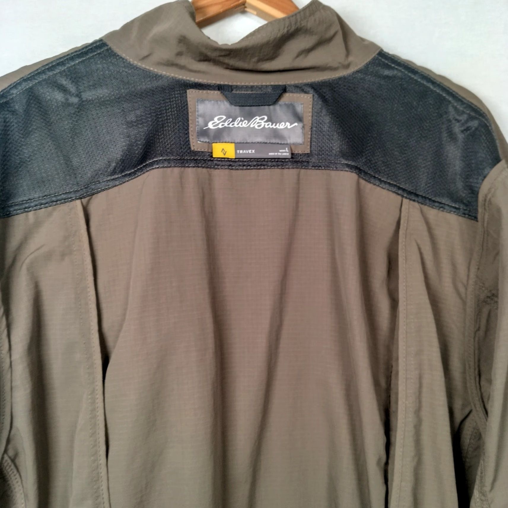 Eddie Bauer Eddie Bauer Travex Jacket Men L Green Nylon Softshell Zip Stand-Up Collar Utility Outdoor Travel Size US L / EU 52-54 / 3 - 5 Thumbnail