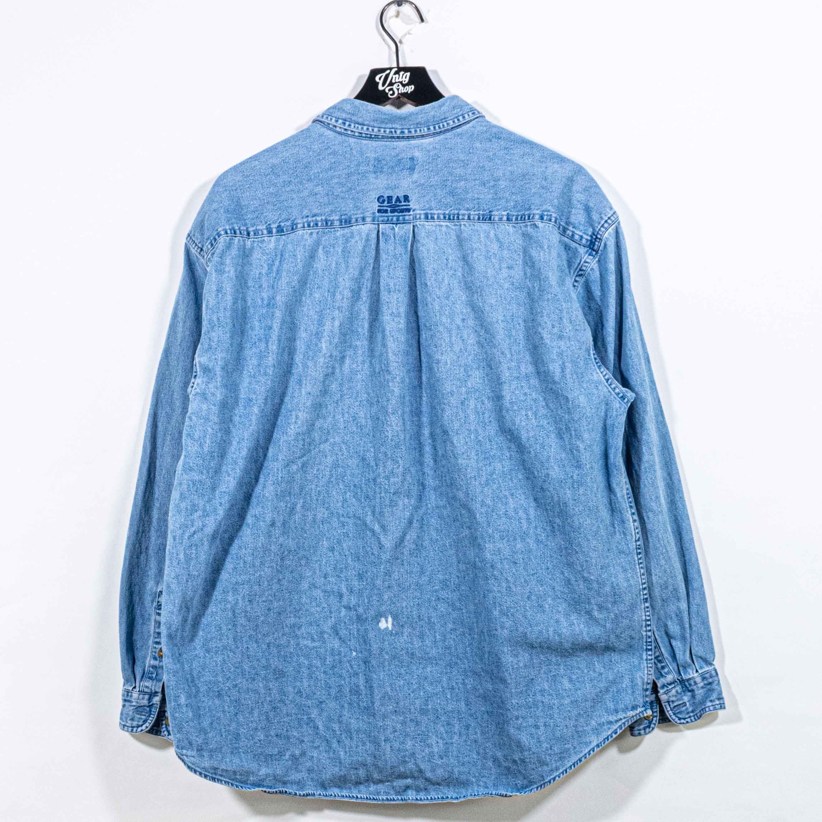 Vintage Vtg 90s Hewlett Packard HP Computers Denim Button Down Shirt Size US L / EU 52-54 / 3 - 2 Thumbnail