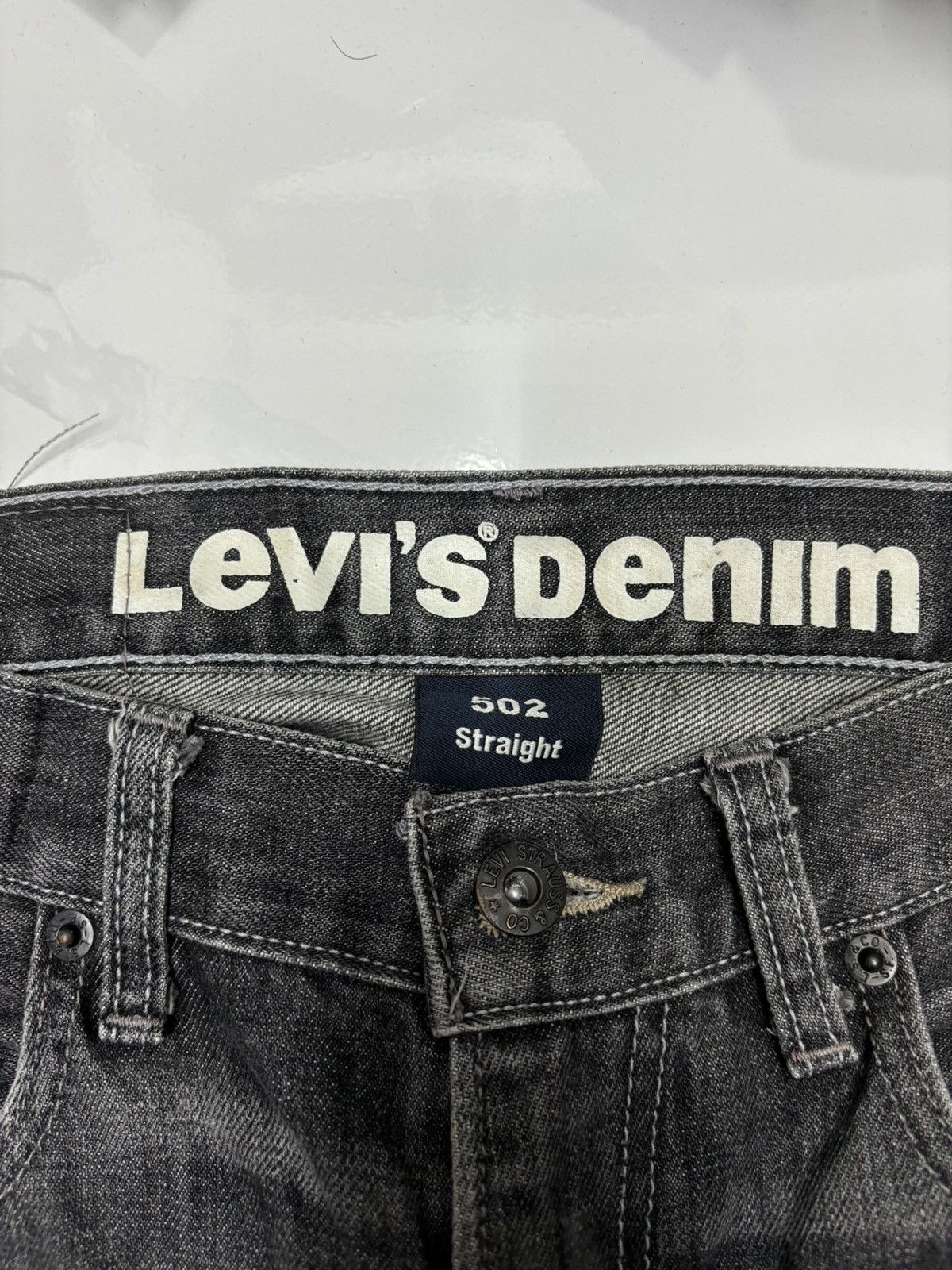 Levi's Vintage Levis 502 Black Straight Cut Distressed Denim Jeans Size US 30 / EU 46 - 9 Thumbnail