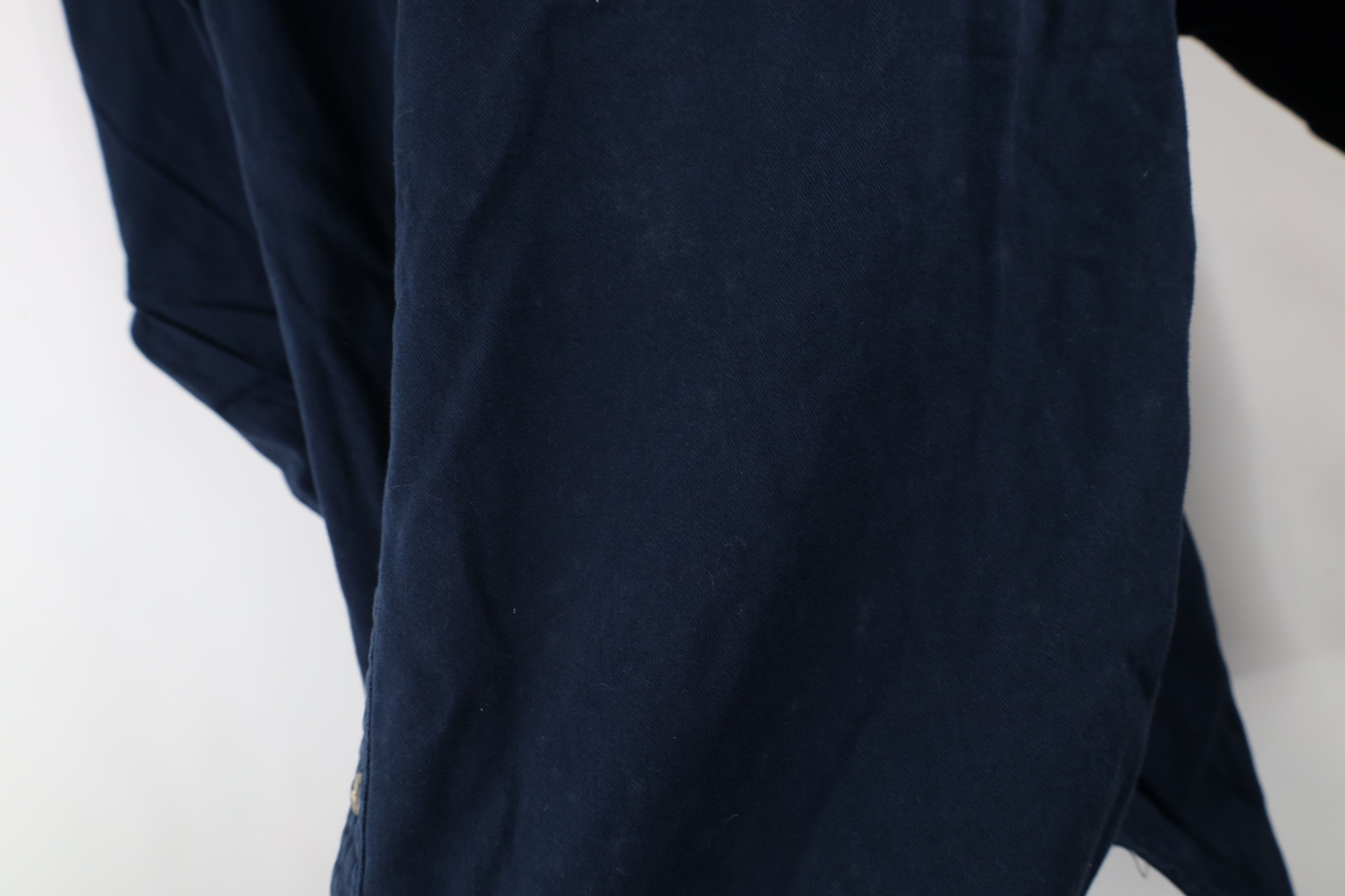 Vintage Vintage 90s Streetwear Band Collar Button Shirt Navy Blue Size US M / EU 48-50 / 2 - 6 Thumbnail