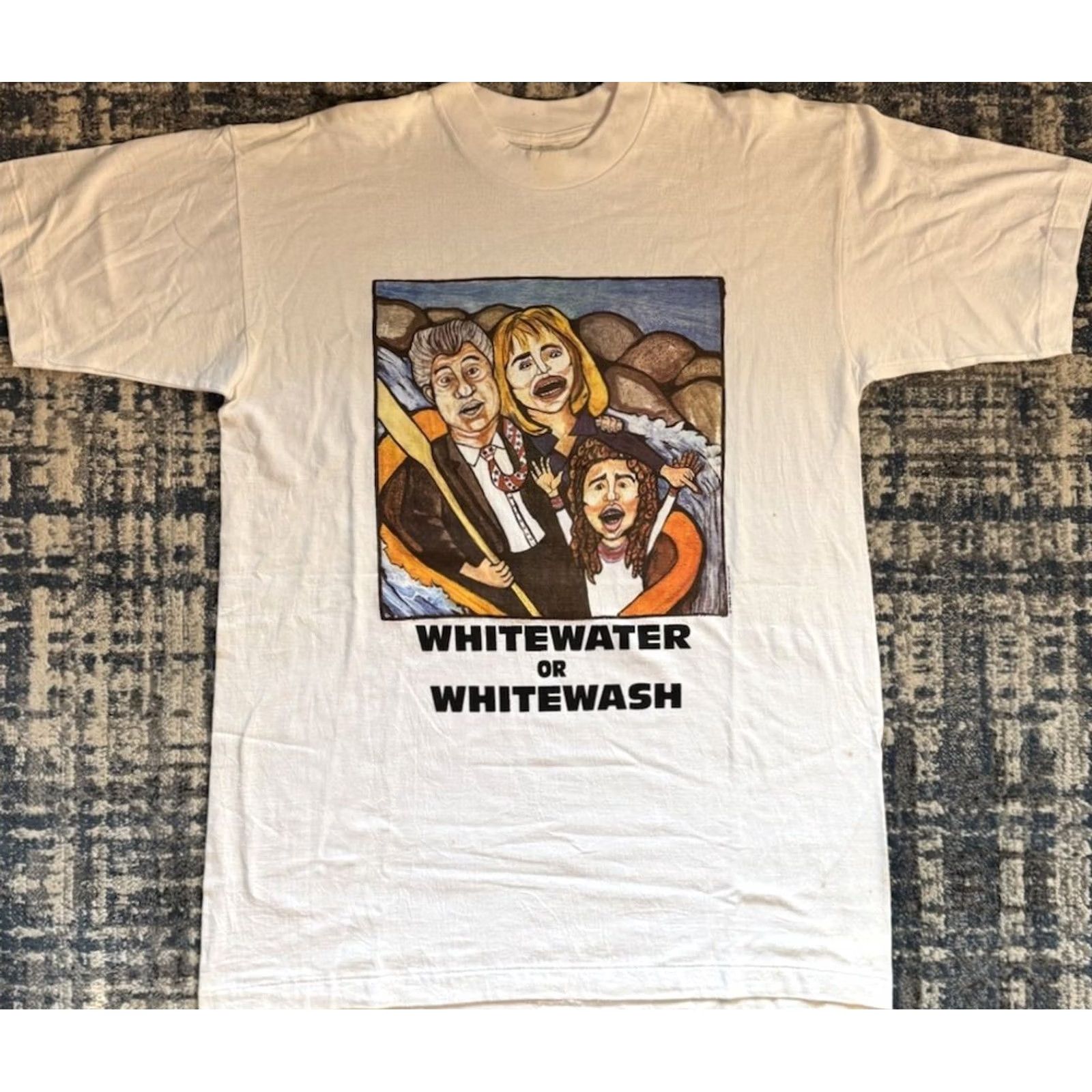 Vintage VINTAGE 1994 Bill Clinton Parody T Shirt XL Rafting Boat Whitewater Or Whitewash Size US XL / EU 56 / 4 - 2 Thumbnail