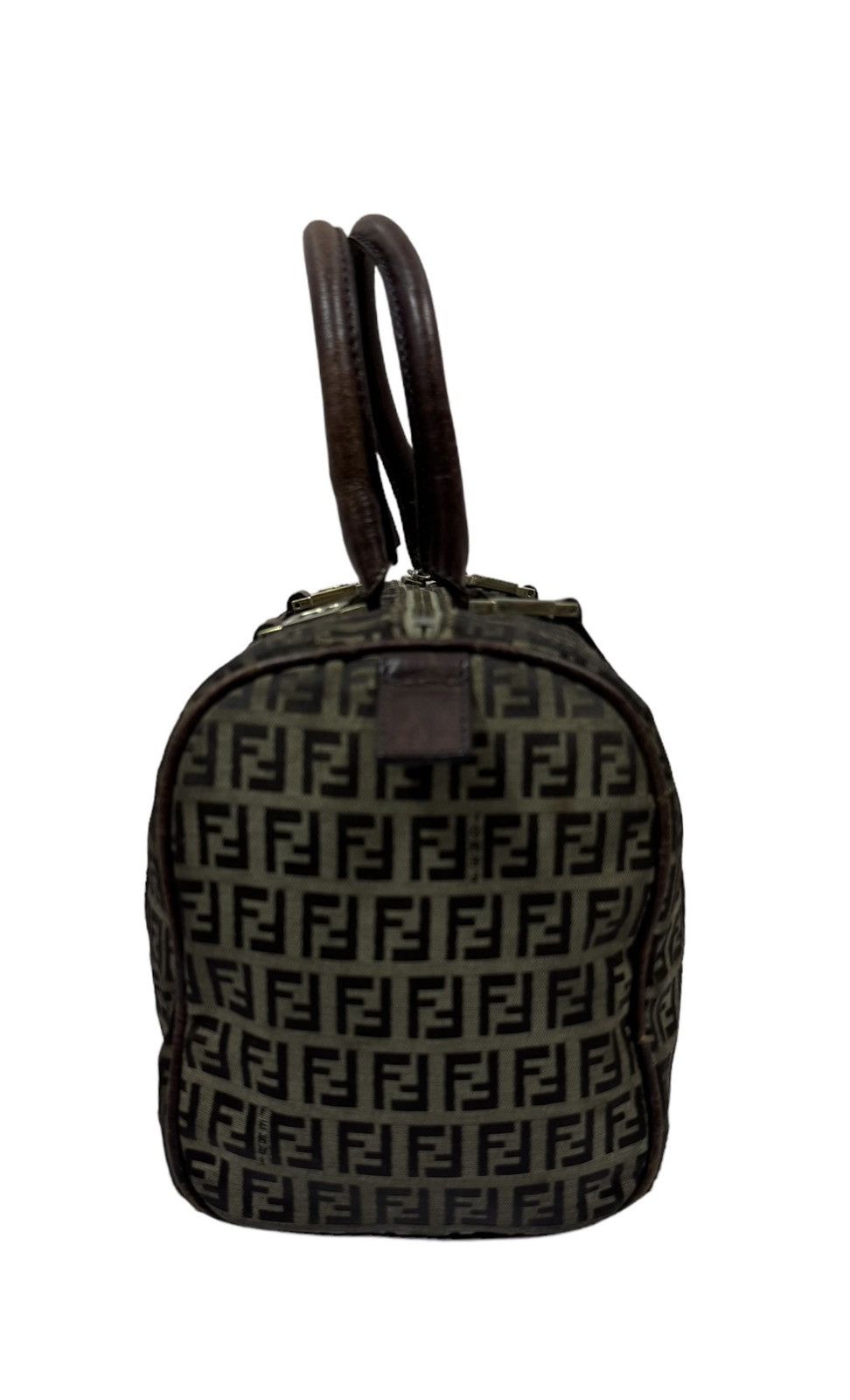 Fendi Authentic🔥Fendi Zucca Zucchino FF Logo Boston Tote Bag Size ONE SIZE - 4 Thumbnail