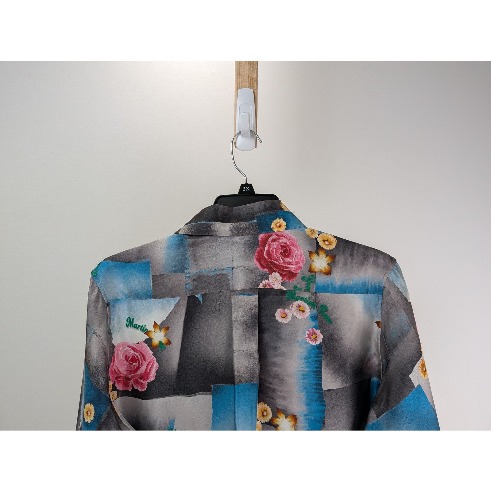 Martine Rose o1rshd1 Classic Shirt Today Floral in Blue/Steel Size US L / EU 52-54 / 3 - 9 Thumbnail