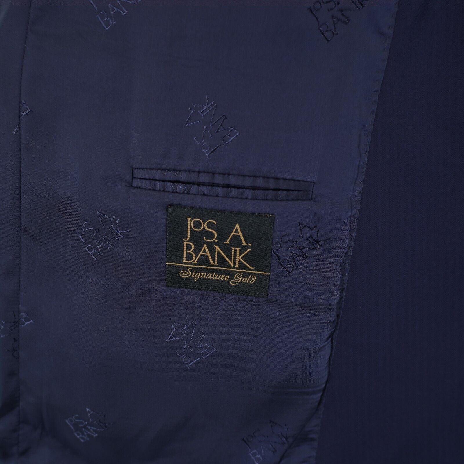 Jos. A. Bank Jos A Bank Signature Gold Wool Blue Herringbone 44L / Slim 4 Size 44L - 10 Thumbnail