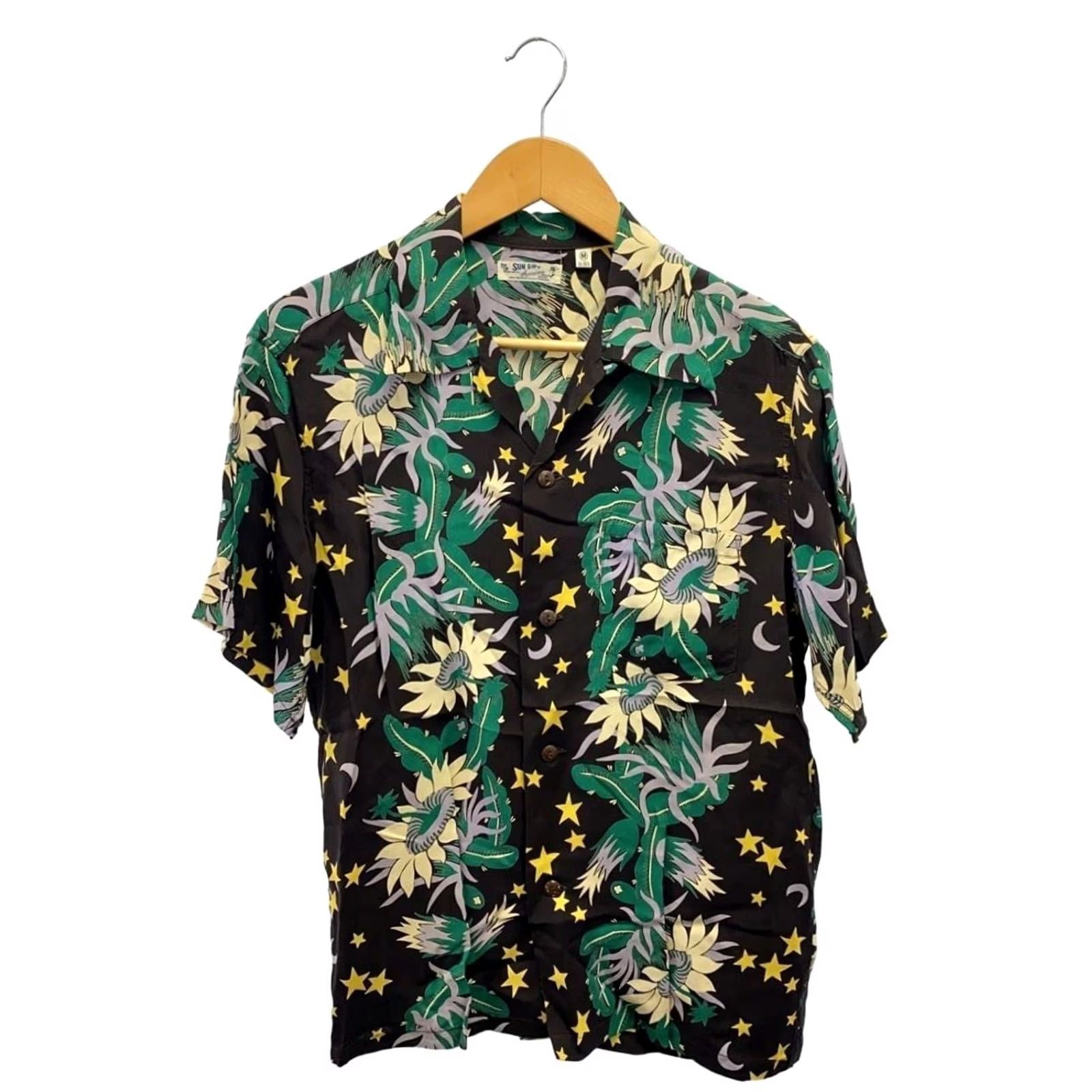 Sun Surf SUN SURF Aloha Shirt Size L Rayon Brown NIGHT BLOOMING CEREUS Men's USED Size US L / EU 52-54 / 3 - 2 Thumbnail