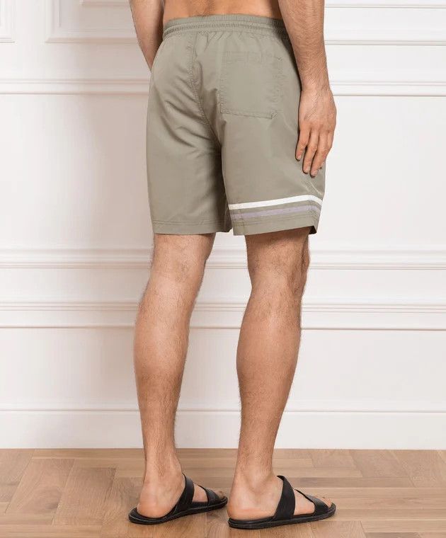 Brunello Cucinelli BRUNELLO CUCINELLI green logo embroidered swim shorts XL NWT Size US 36 / EU 52 - 4 Thumbnail
