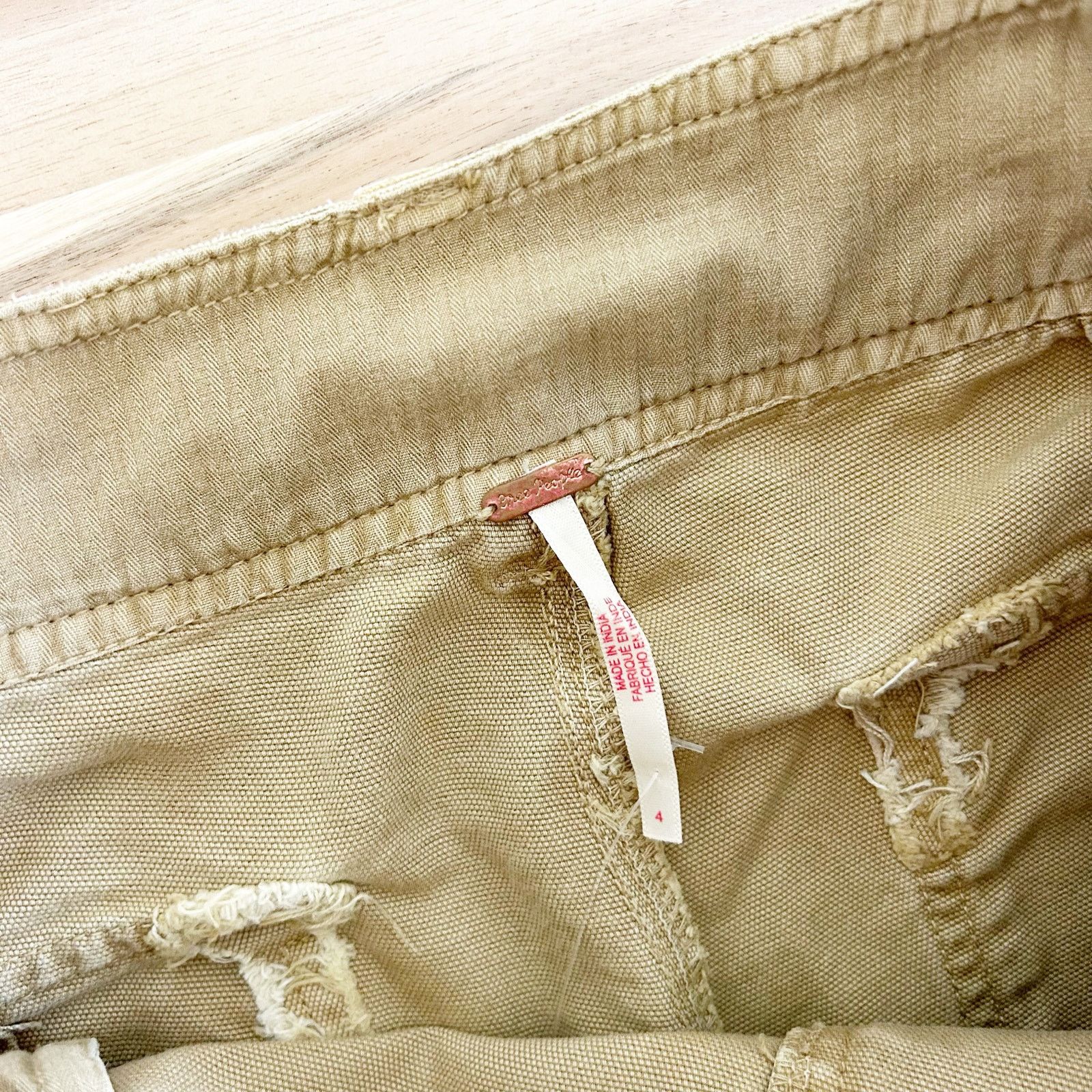 Free People Free People Tan Wide Leg Jeans Sz 4 Size 27" / US 4 / IT 40 - 4 Thumbnail