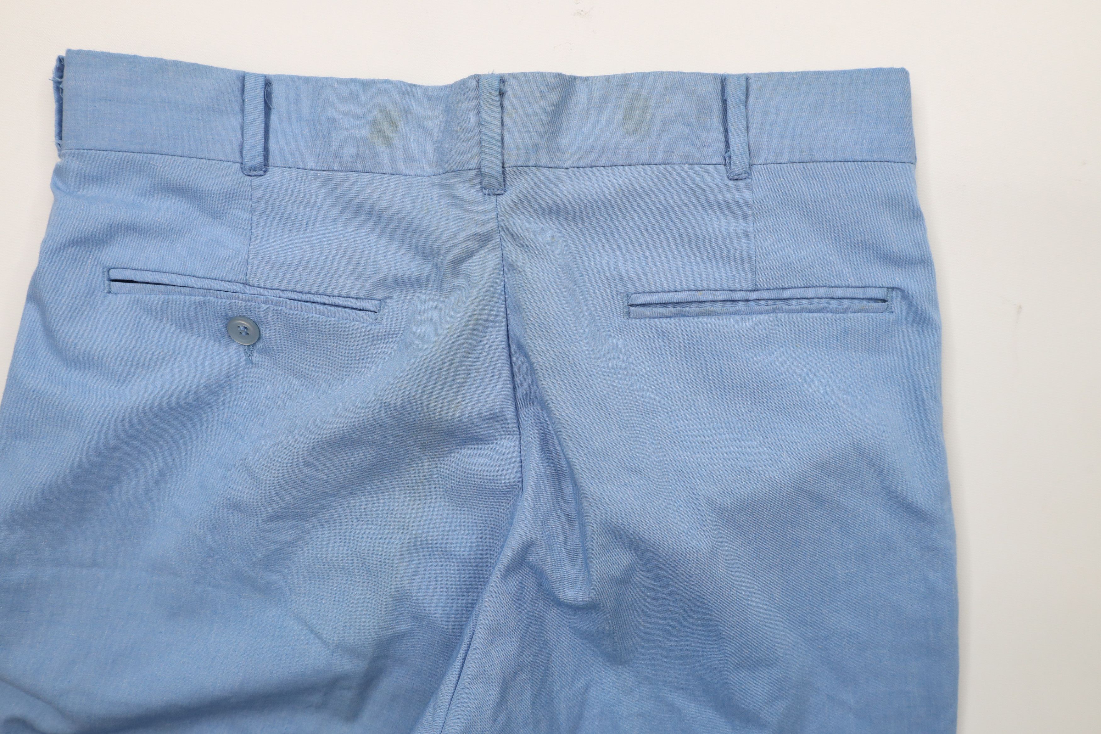 Vintage Vintage 70s Streetwear Chambray Wide Leg Chino Pants Blue Size US 30 / EU 46 - 15 Thumbnail