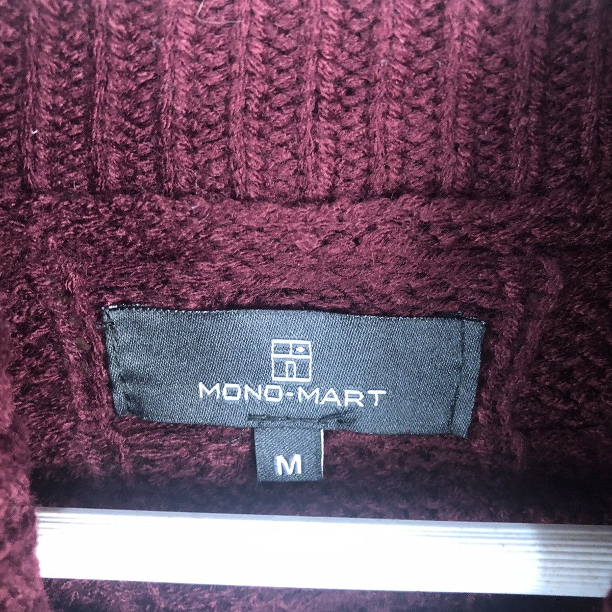 Japanese Brand Mono Mart Maroon cable Knitwear #A2257 Size US M / EU 48-50 / 2 - 10 Thumbnail