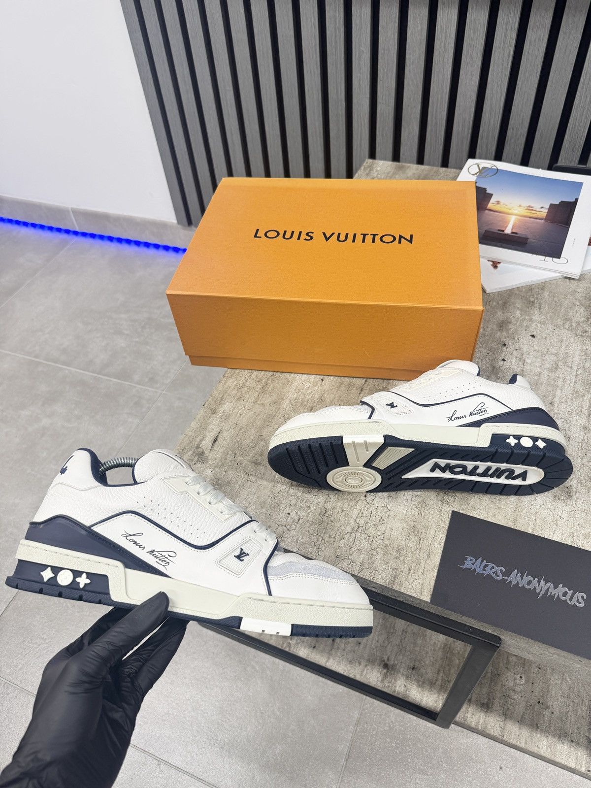 Louis Vuitton 1ABFAF #54 Trainers Marine White RRP £995