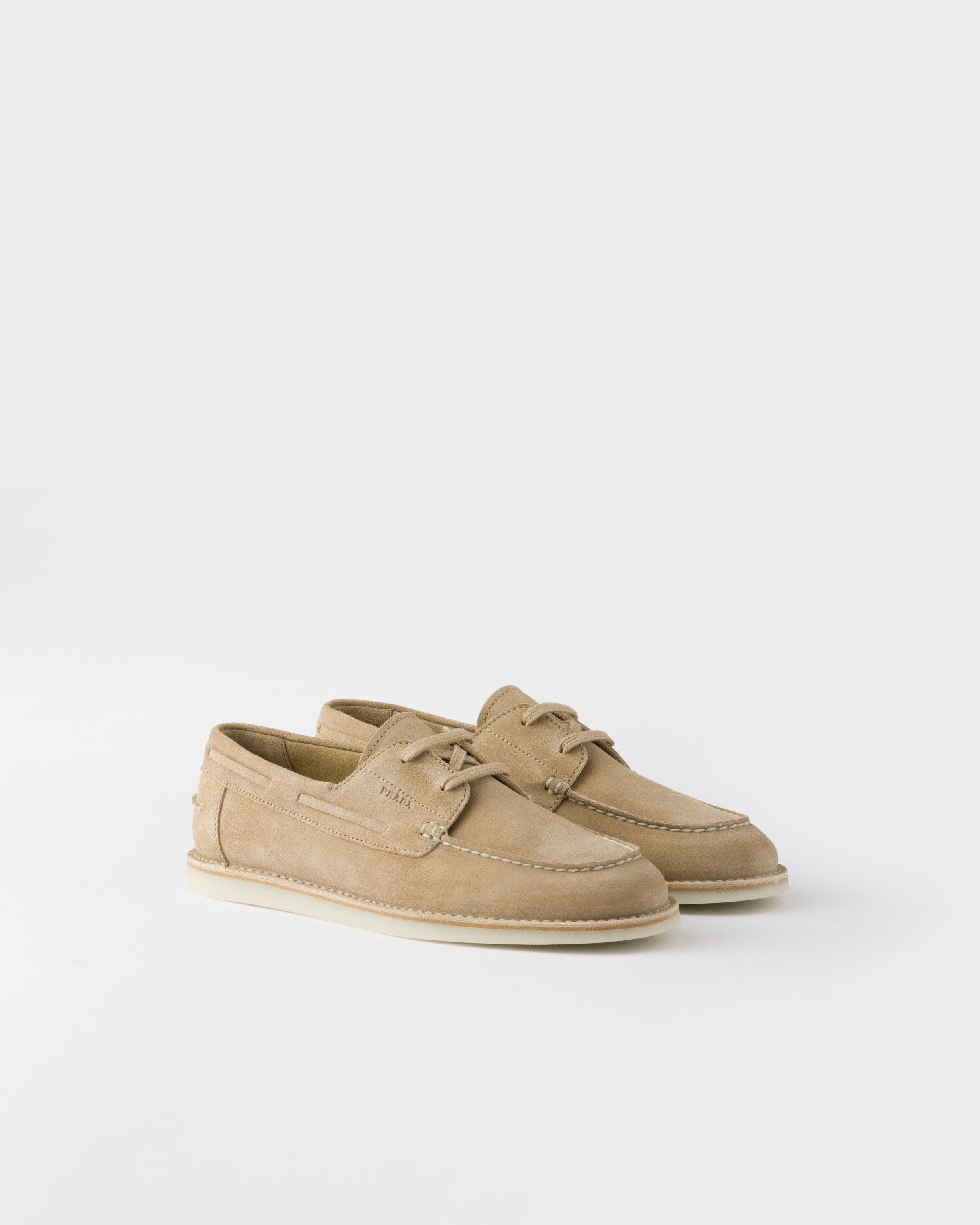 o1bcso1str1025 Bleached Suede Loafers in Beige