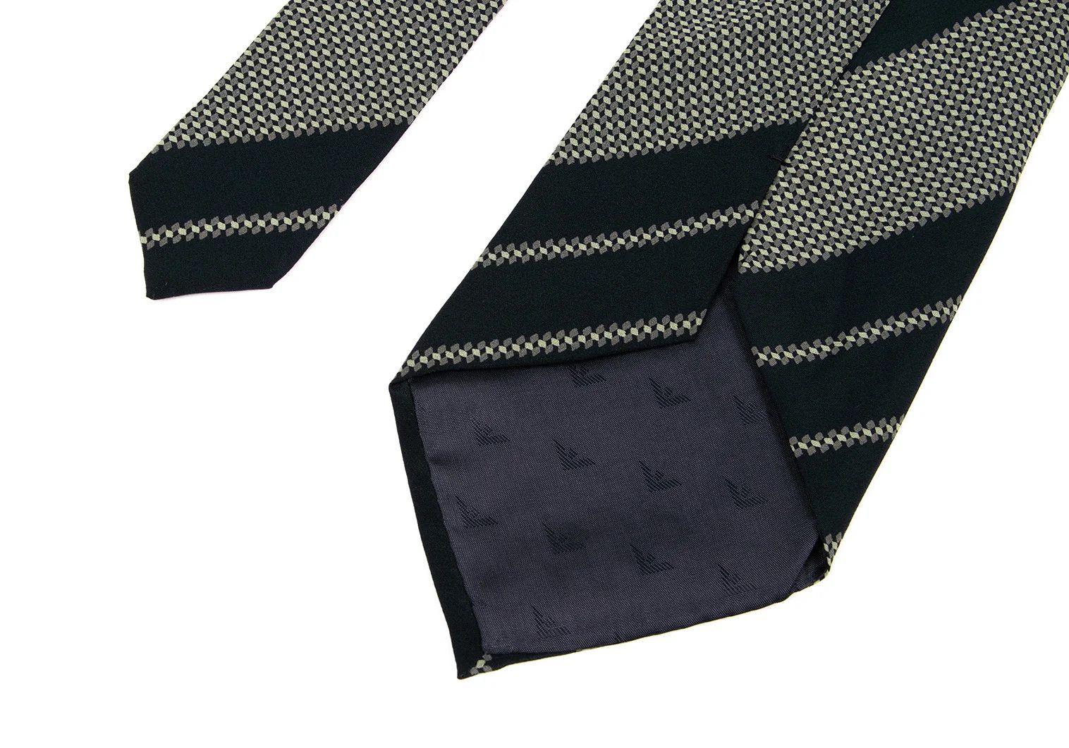 Emporio Armani Silk Graphic Print Tie in Navy Gray Size ONE SIZE - 5 Thumbnail