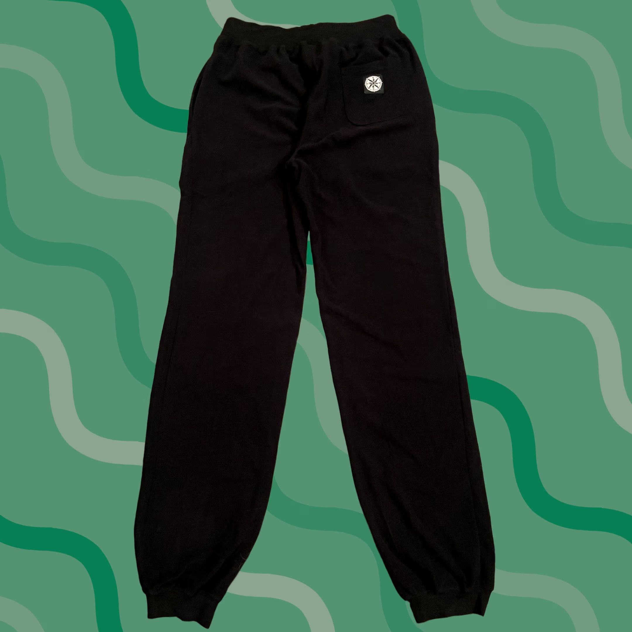 Marlboro VINTAGE Marlboro Unlimited Sweatpants Pants Unisex M Black 90s Tapered Pockets Drawstring Washable Size US 31 - 1 Thumbnail