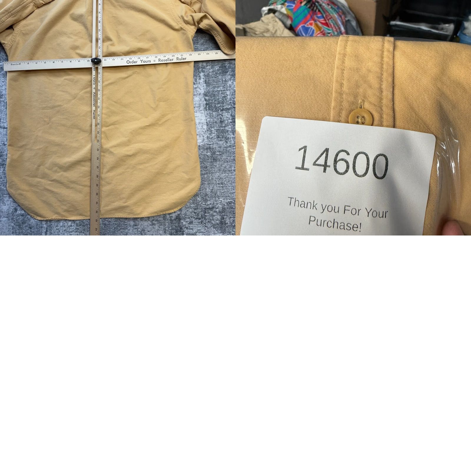 Vintage L.L.Bean Shirt Mens MT Yellow Flannel Heavyweight Cotton Button-Up Chore Workwear Casual Size US M / EU 48-50 / 2 - 9 Thumbnail