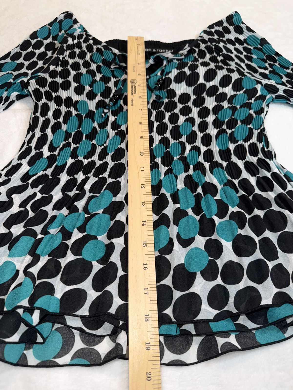 Other Zac & Rachel Y2K Peasant Top Teal Polka Dot Ruffle Blouse Size S / US 4 / IT 40 - 8 Thumbnail