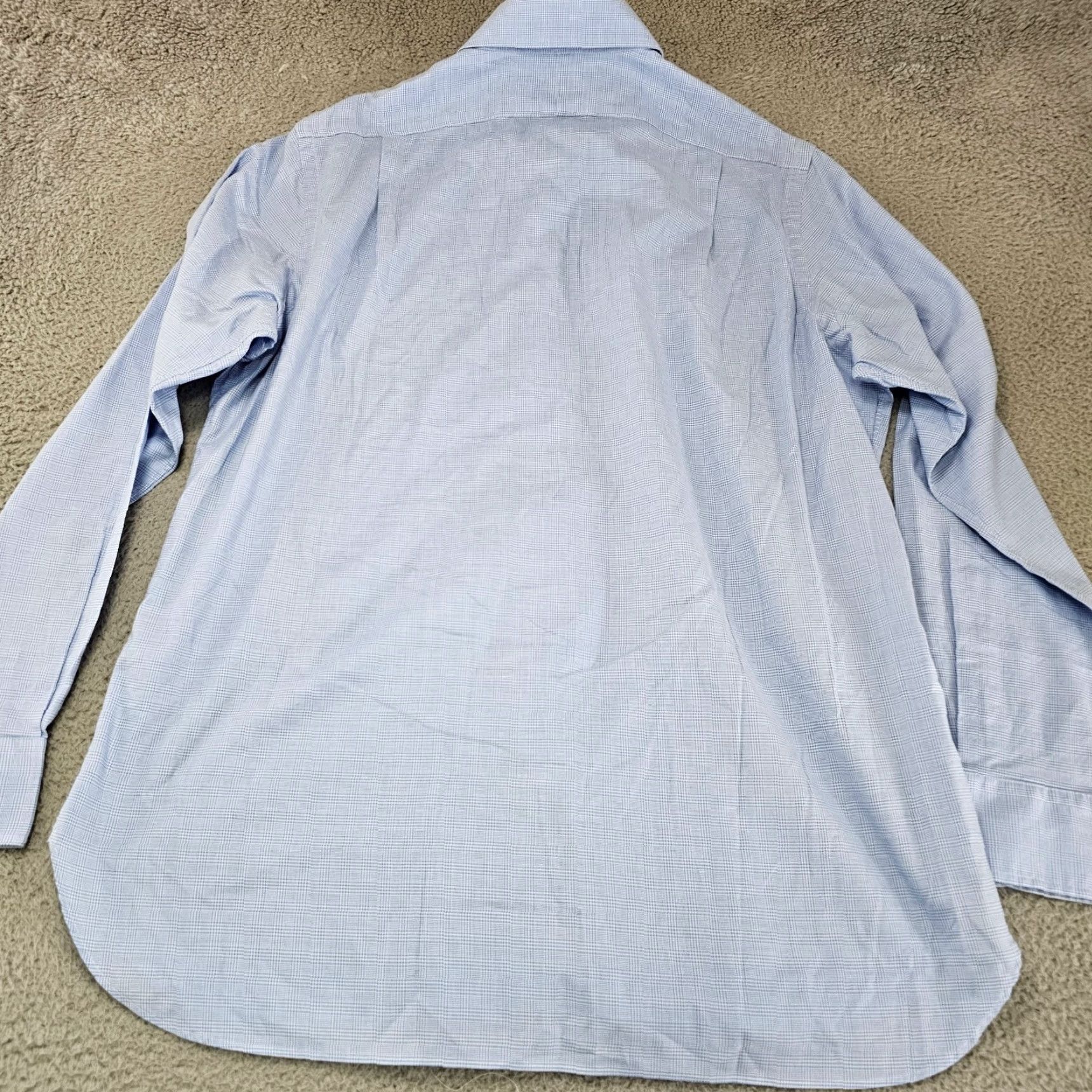 Polo Ralph Lauren Polo Ralph Lauren Dress Shirt Mens 16 Blue Grid Check Button Up Cotton Shirt Size 42R - 7 Thumbnail