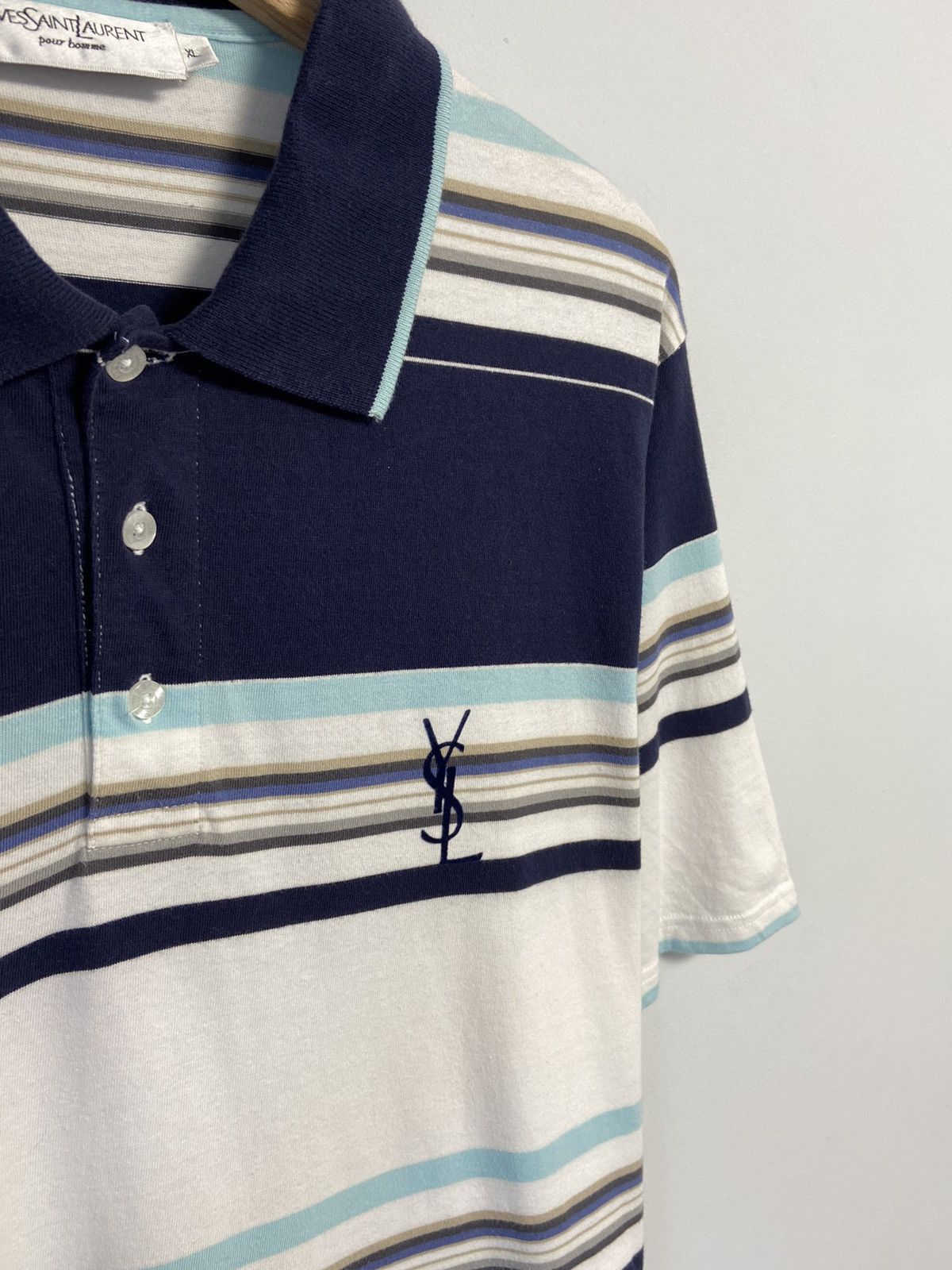 Yves Saint Laurent YSL Yves Saint Laurent polos shirt velor logo Size US XL / EU 56 / 4 - 7 Thumbnail