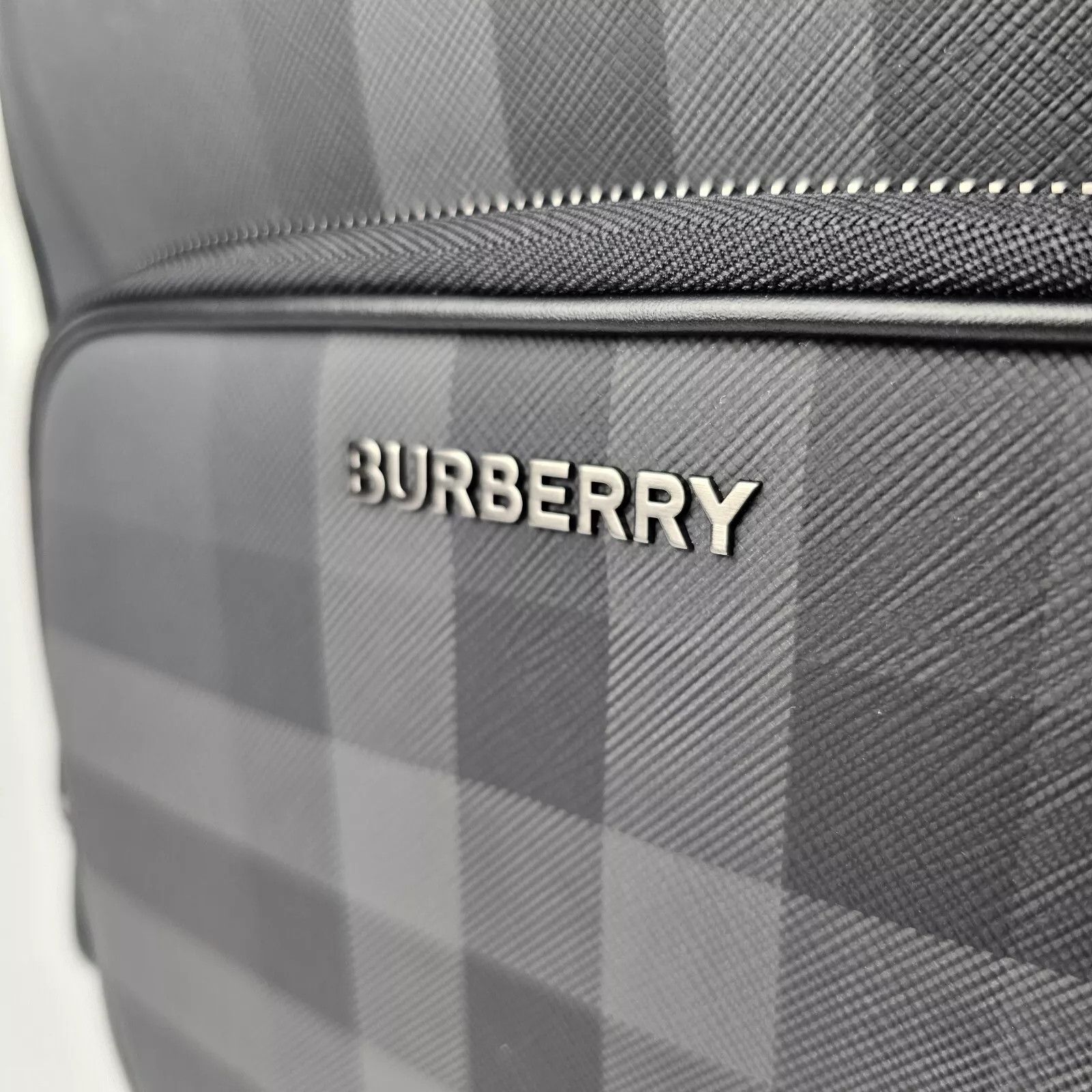 Burberry BURBERRY Rocco Charcoal Checkered E-Canvas Backpack New Size ONE SIZE - 4 Thumbnail