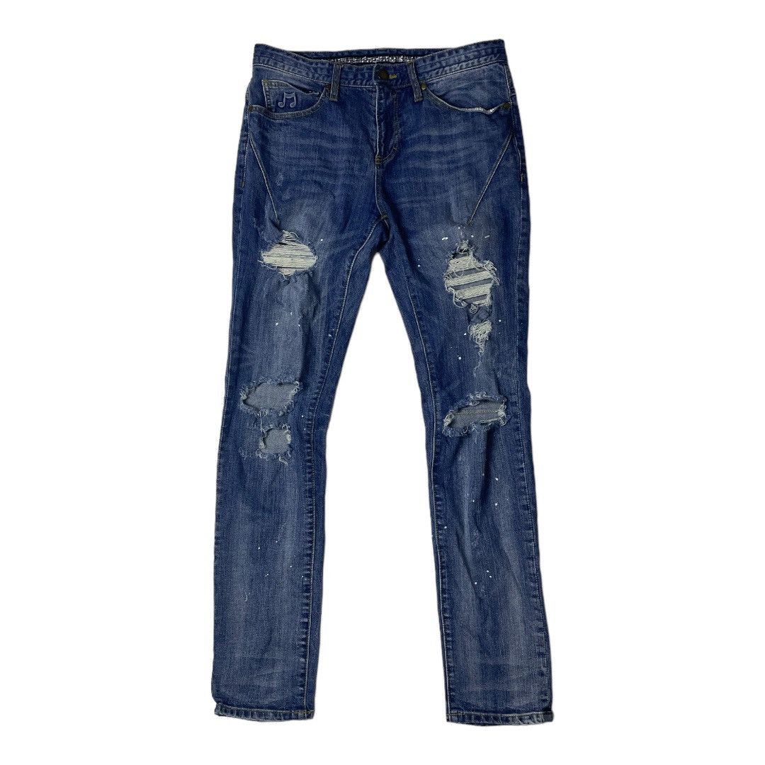 image of Number N Ine Number (N)Ine Distressed Japanese Streetwear Jeans in Blue, Men's (Size 30)