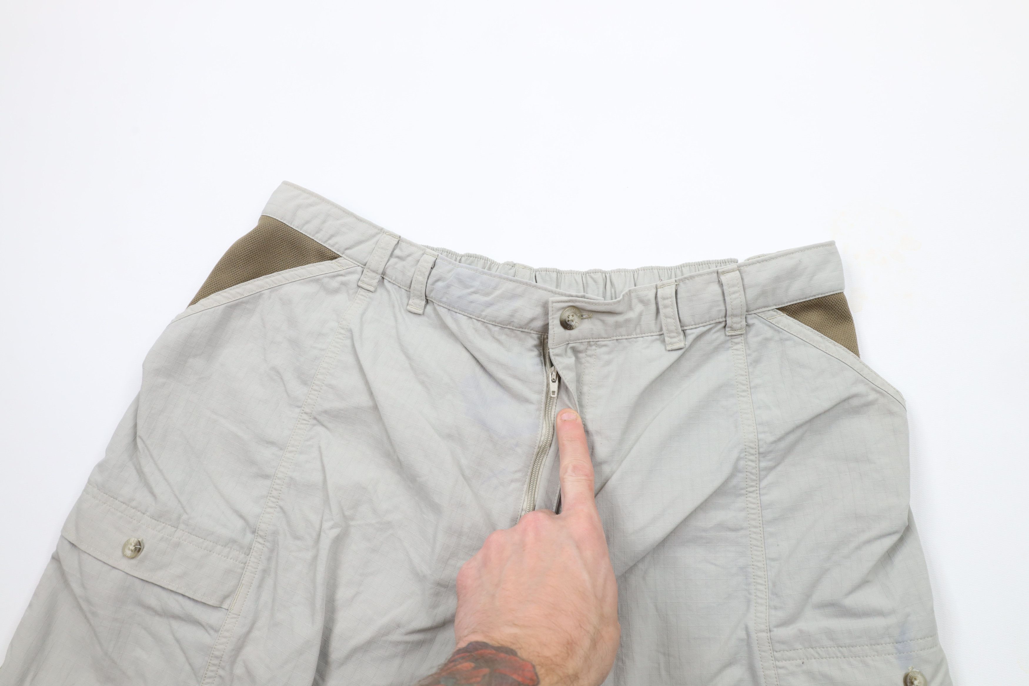Columbia × Vintage Vintage 90s Columbia Above Knee Ripstop Cargo Shorts Beige Size US 34 / EU 50 - 7 Thumbnail