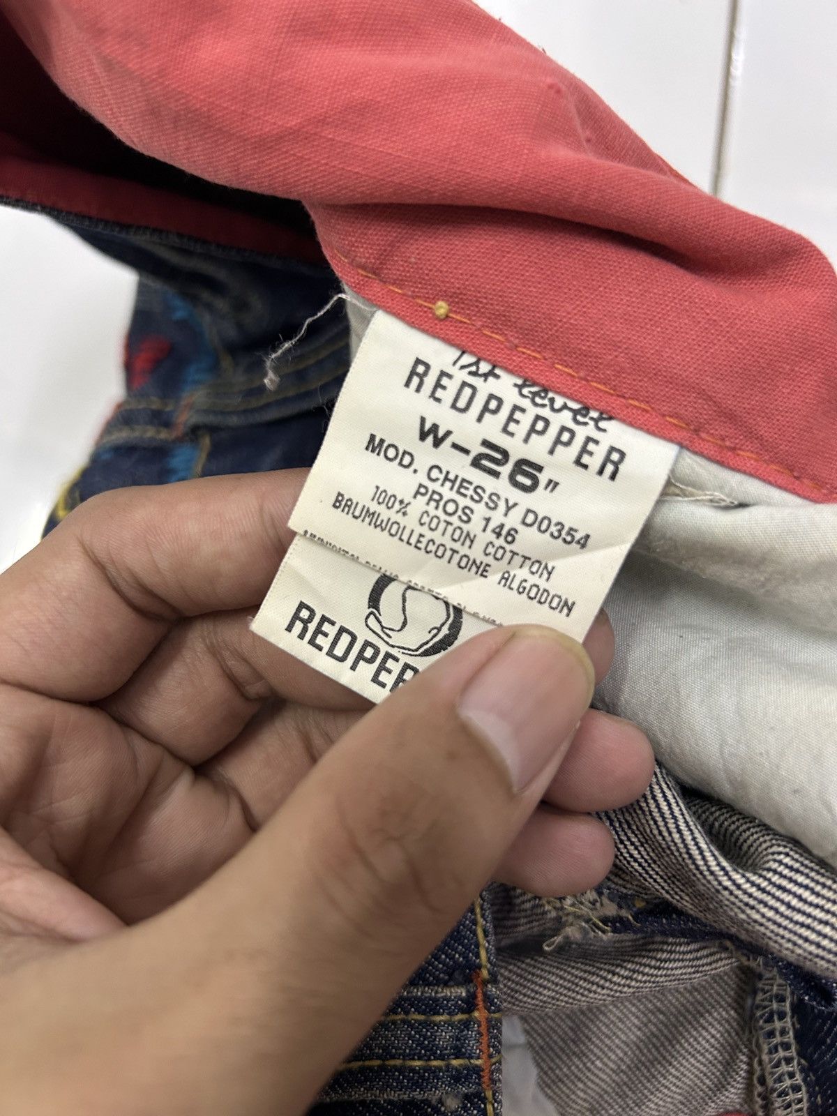 Japanese Brand × Vintage Vintage Red Pepper US Patent Denim Sand Wash Ripped Jeans Size US 27 - 15 Thumbnail